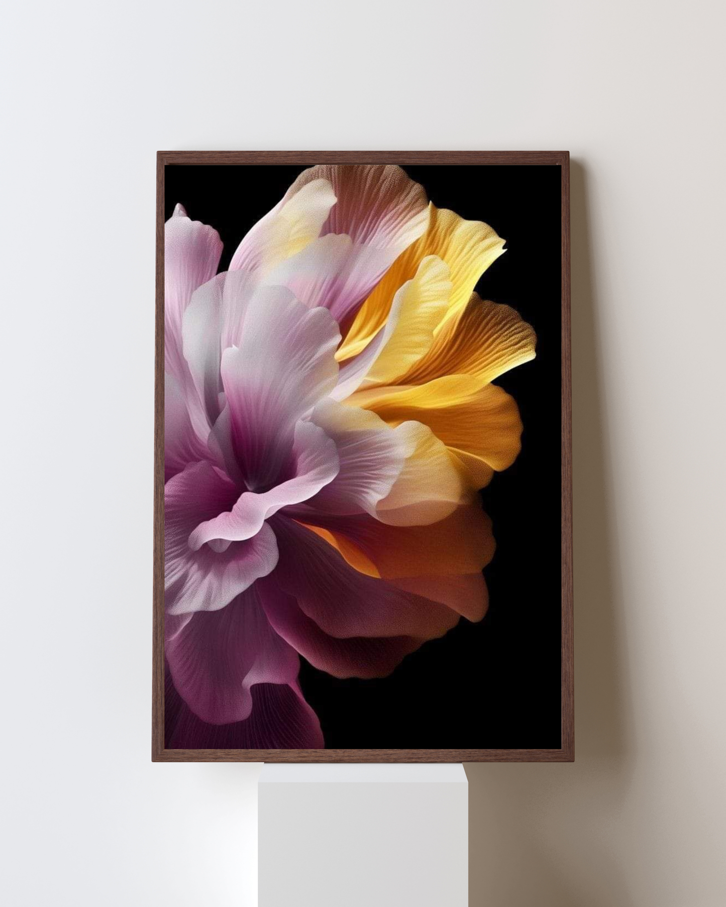 Blooming Frame – Twilight Petals Floral Wall Art | Bold Elegance & Modern Contrast