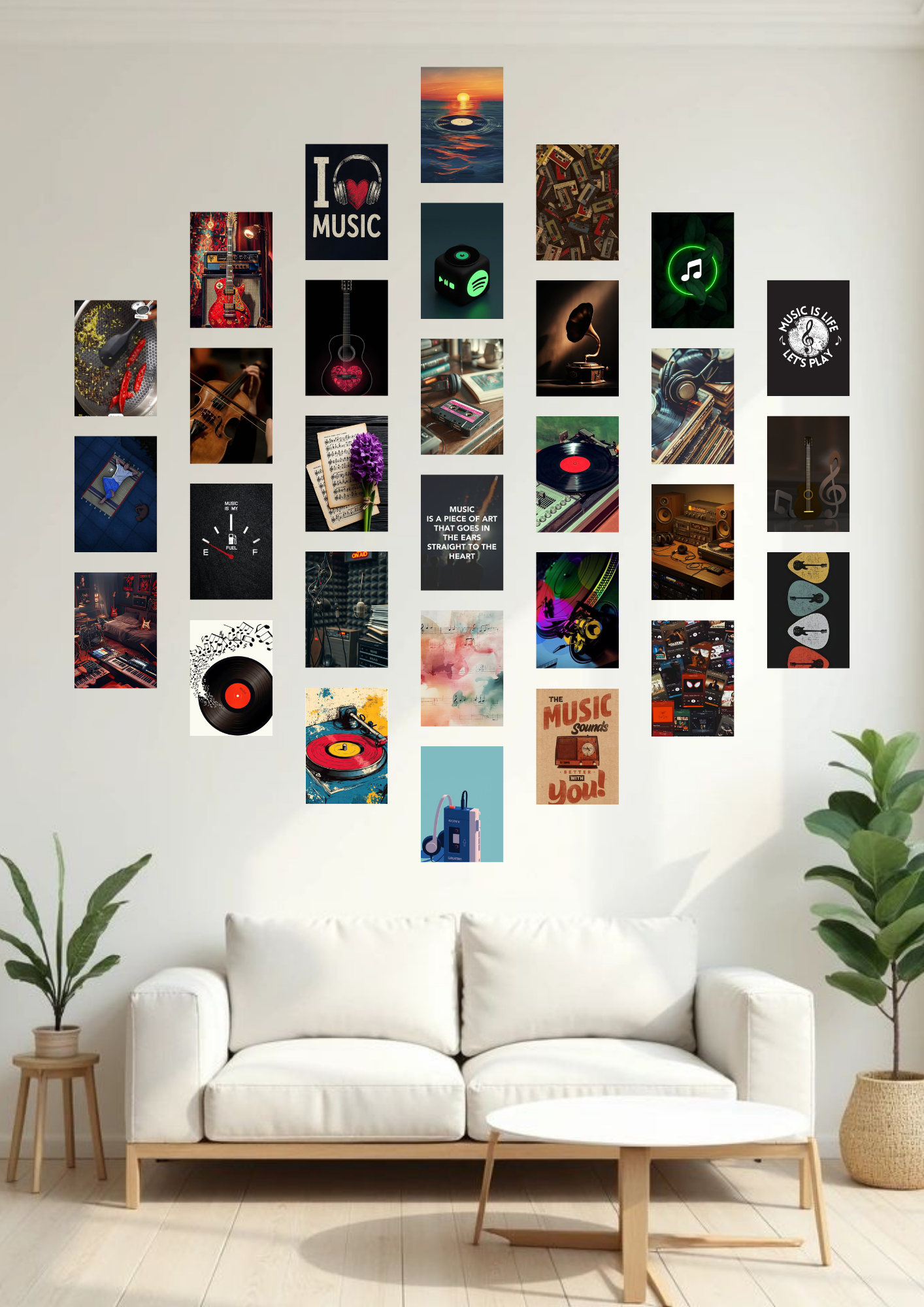 Music Edition Collage 30 Set Posters – A6 Size | Retro & Modern Music Wall Art Collection