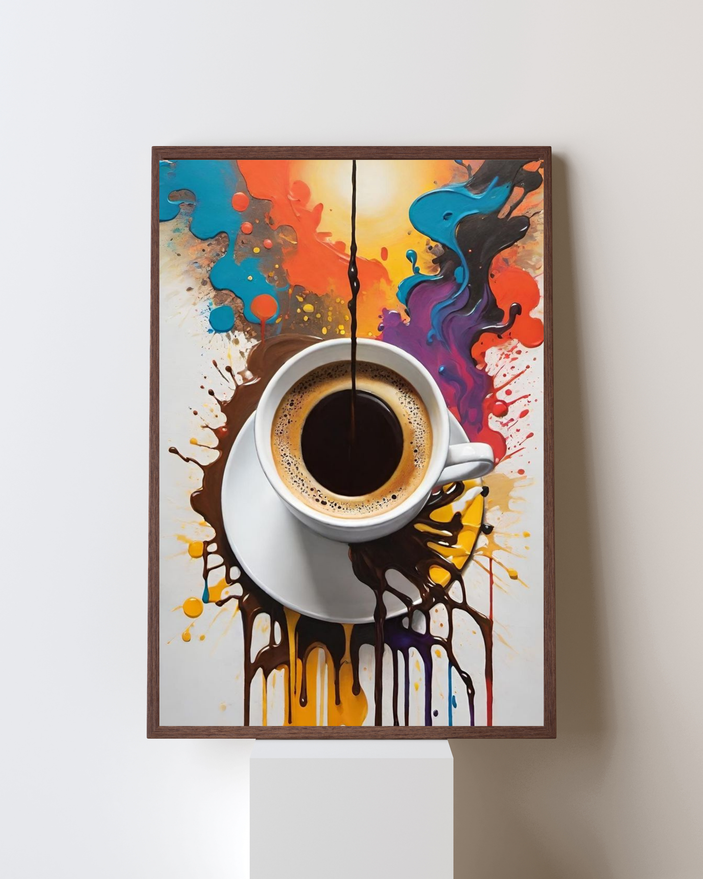Coffee Splash Pop Art Frame – Vibrant Abstract Modern Wall Décor