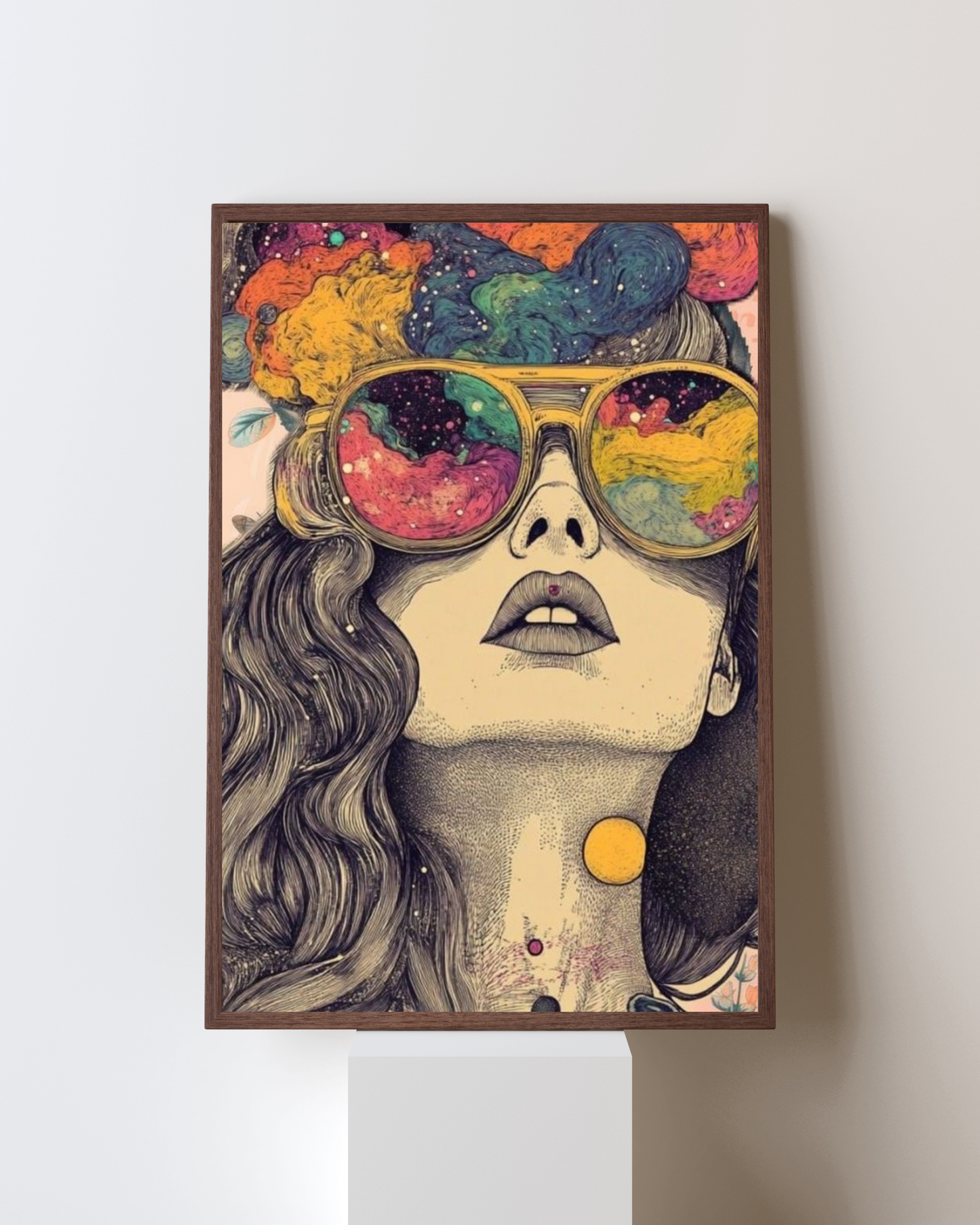 Cosmic Dreamer – Psychedelic Portrait Wall Frame