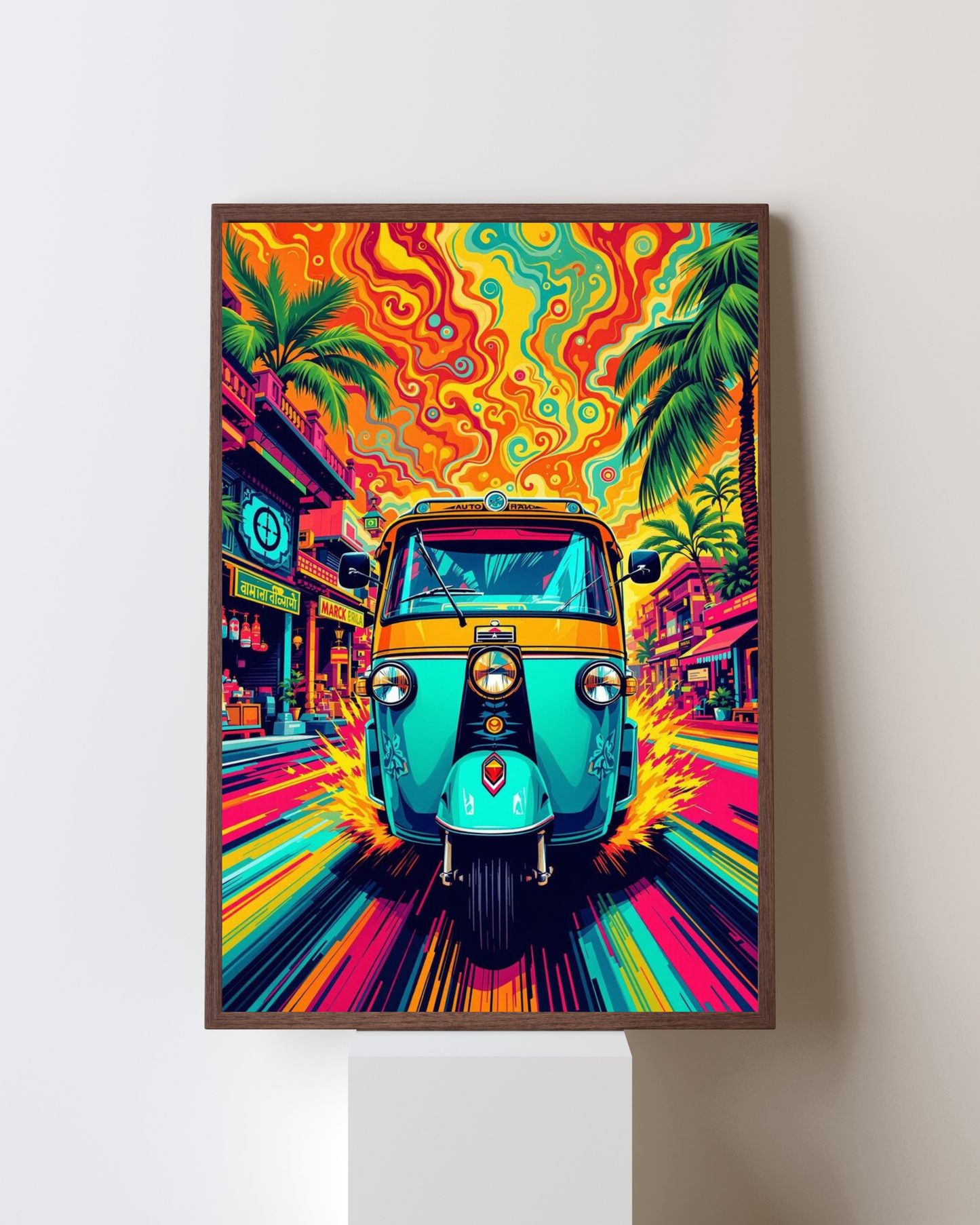 Auto Pop – Psychedelic Tuk-Tuk Wall Frame