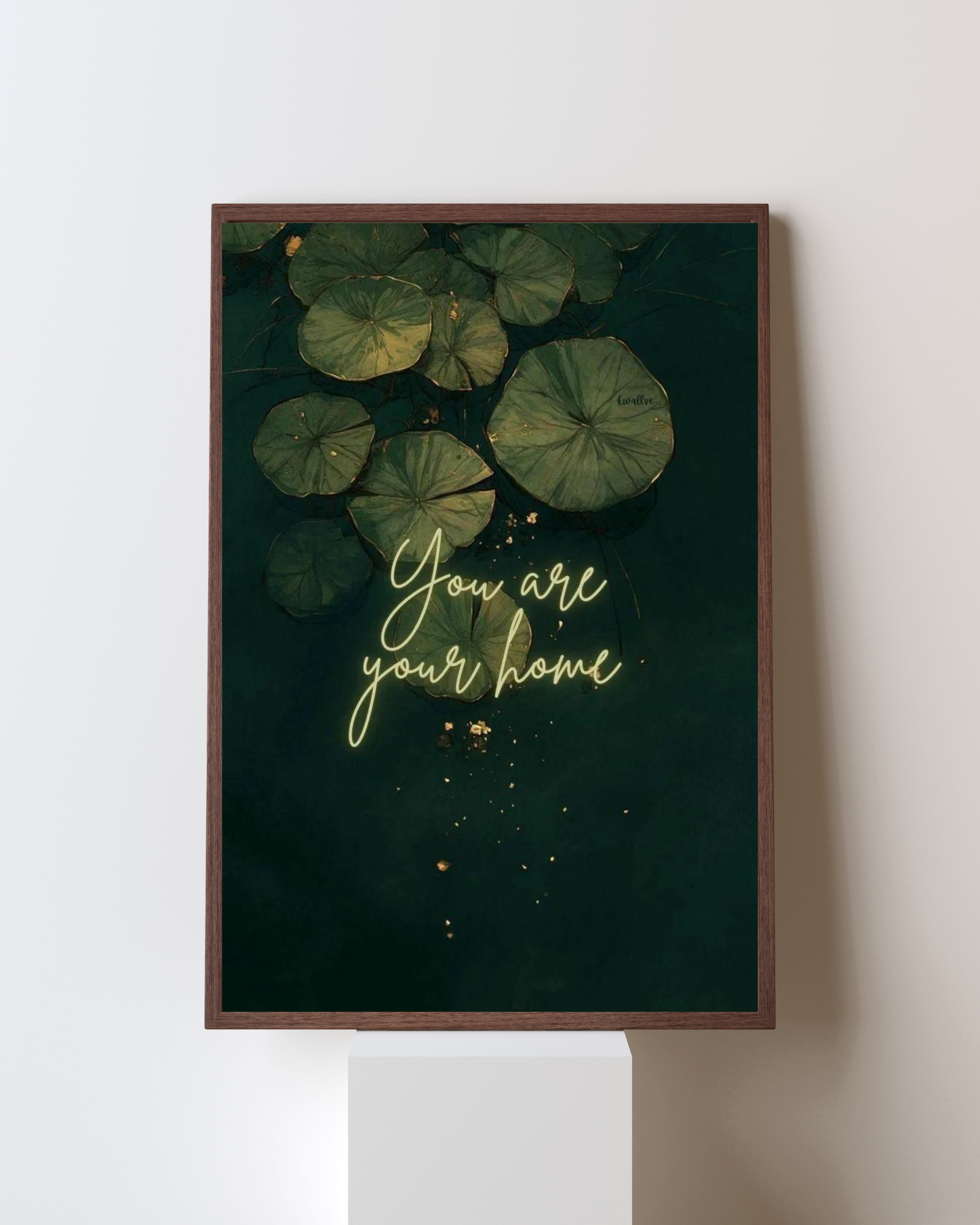 You Are Your Home – Serene Lotus Leaf Motivational Wall Art
