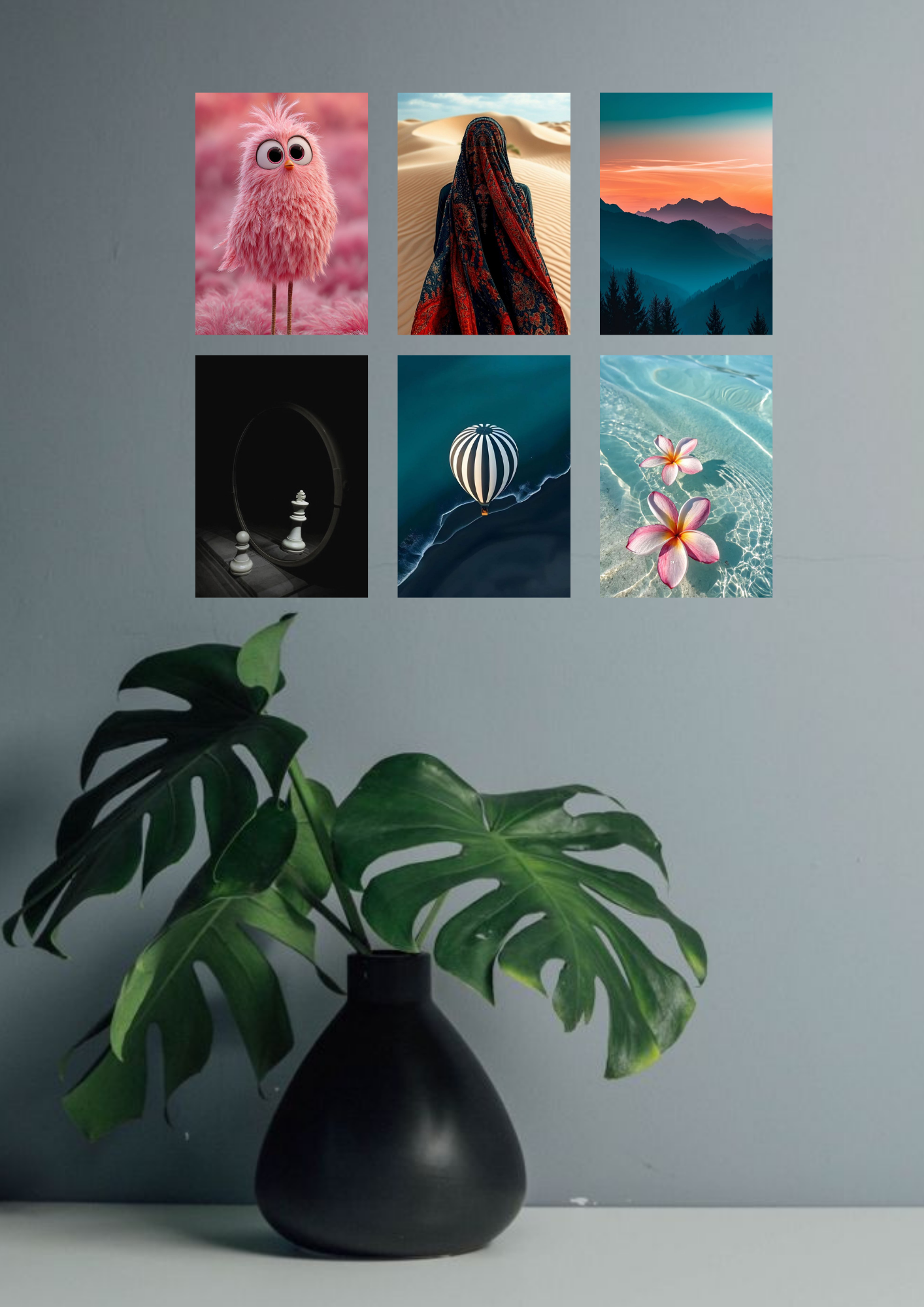 Minimalist Aesthetic Poster Collage – 6 Set | A4 Size | Serenity & Simplicity Wall Art Collection