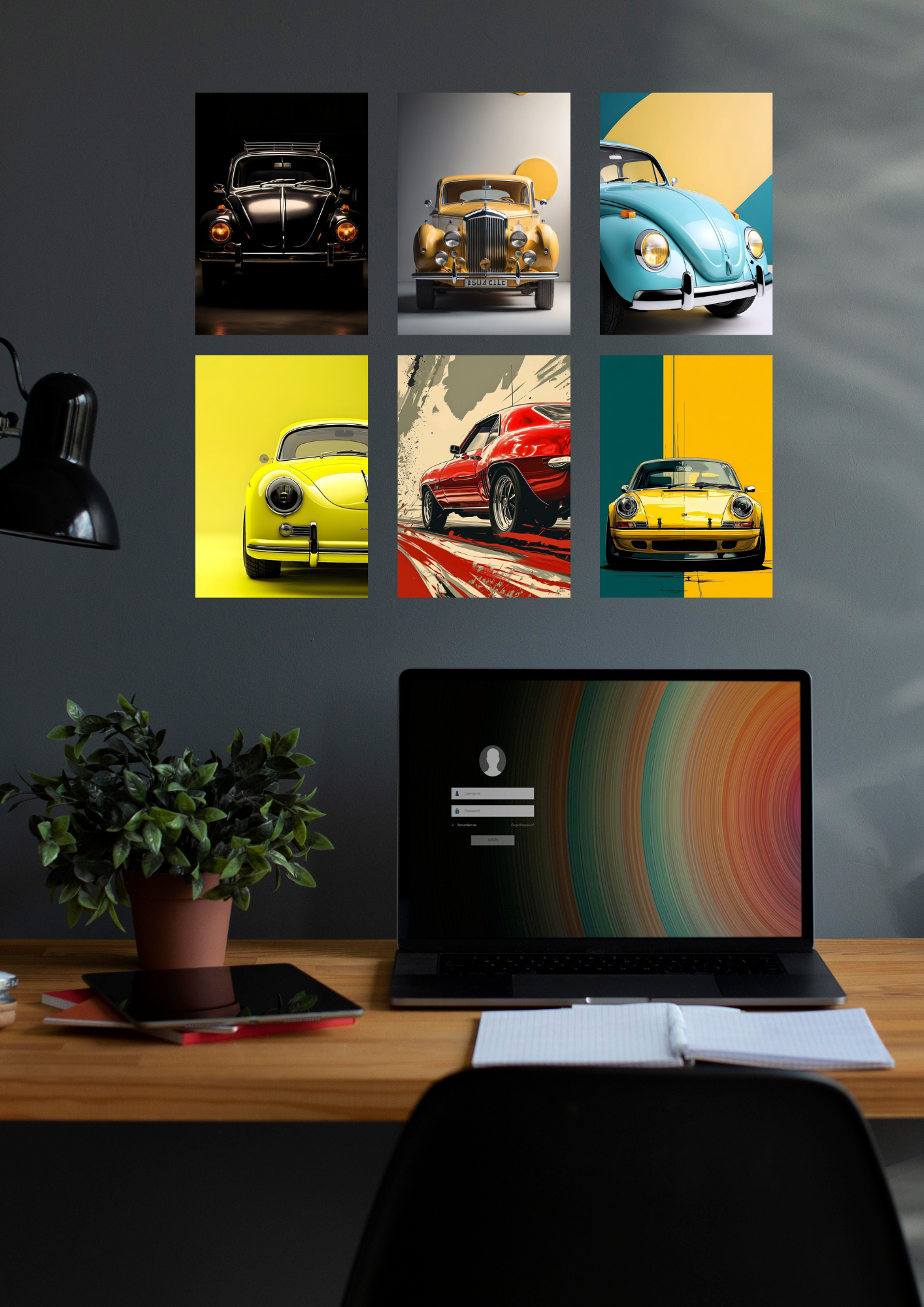 Cars Collage Poster Set – 6 A4 Wall Prints | Vintage & Sports Car Collection