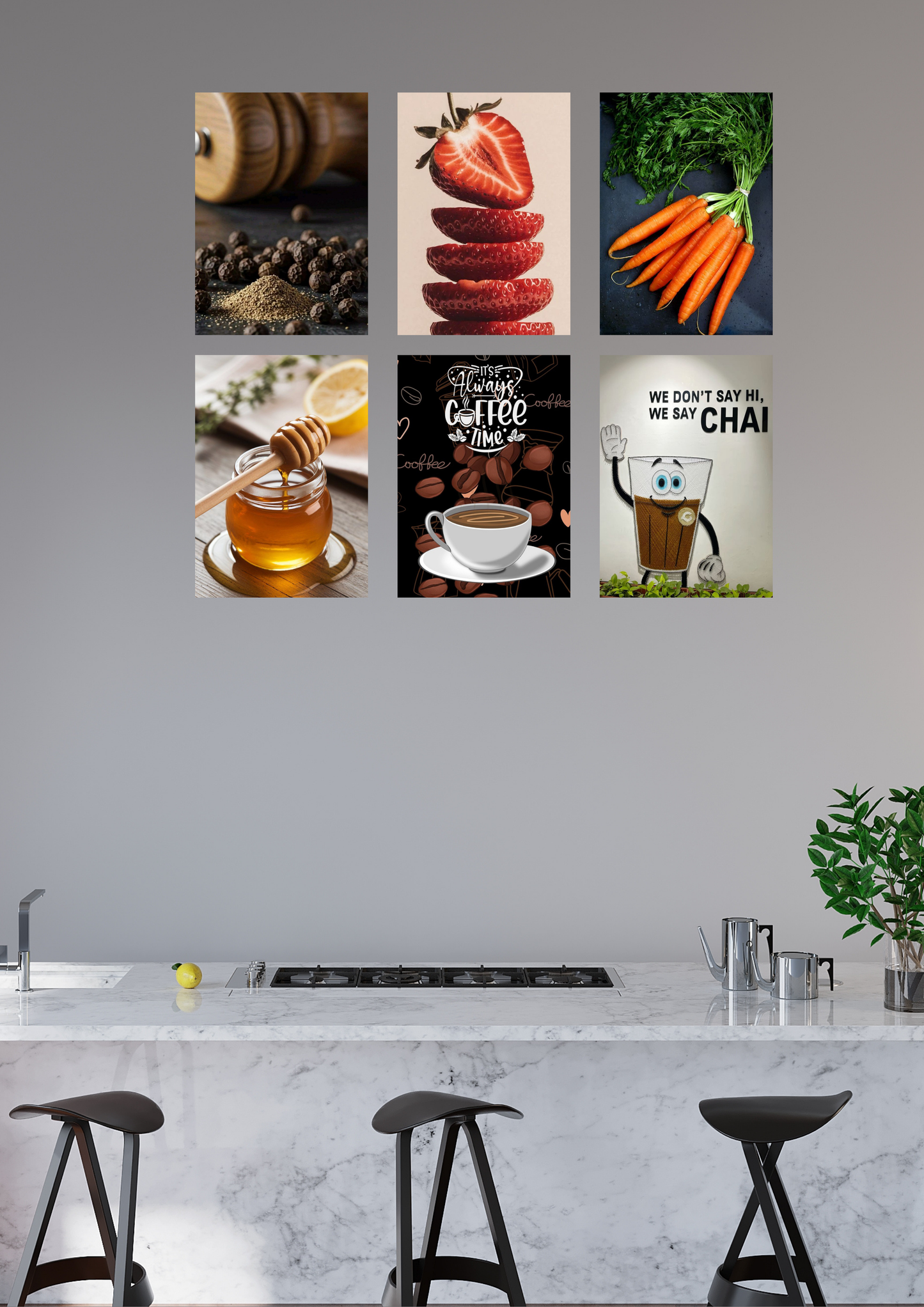 Kitchen Delights – Aesthetic 6-Poster Collage Set (A4 Size)