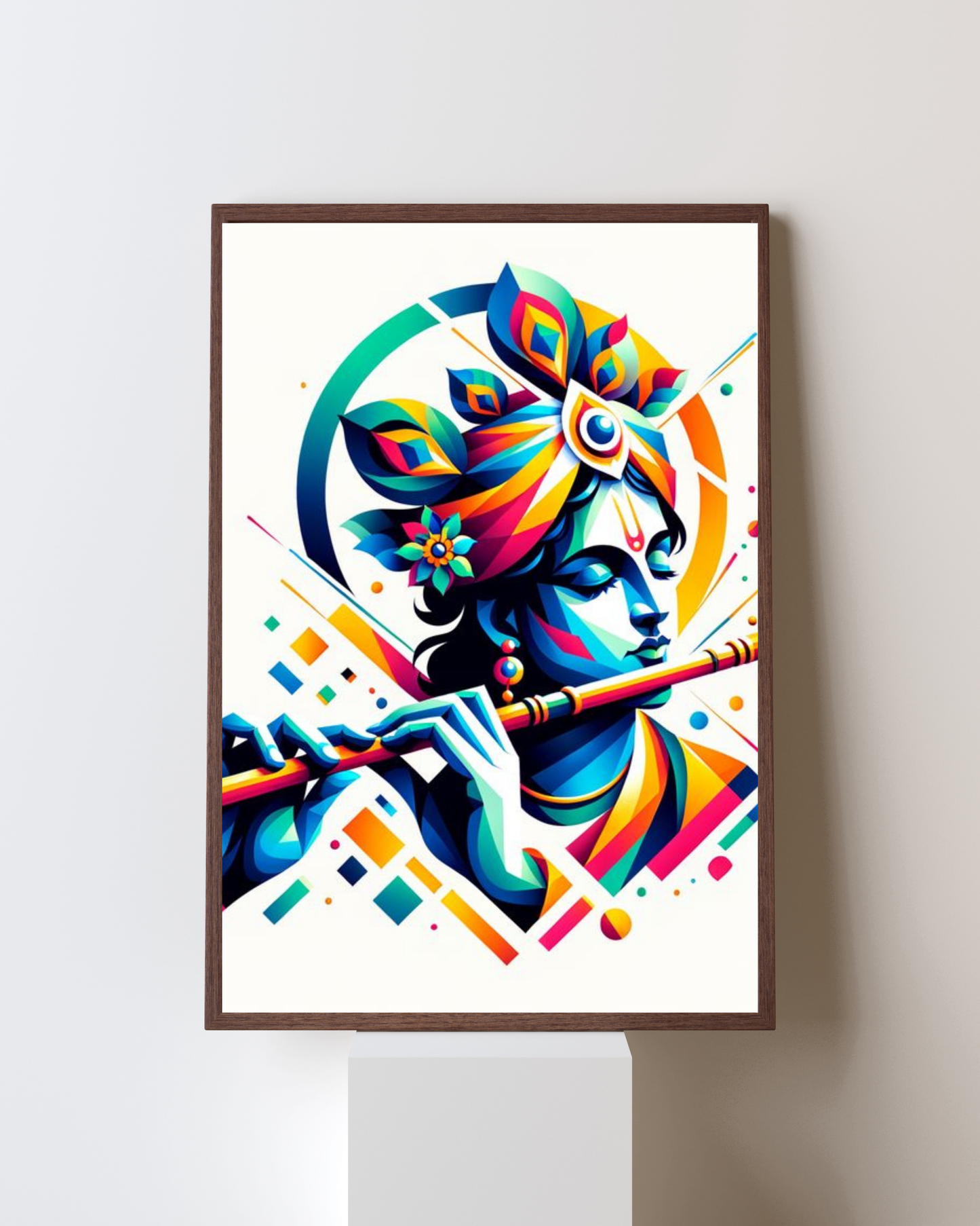 Divine Melody – Lord Krishna Modern Devotional Framed Art