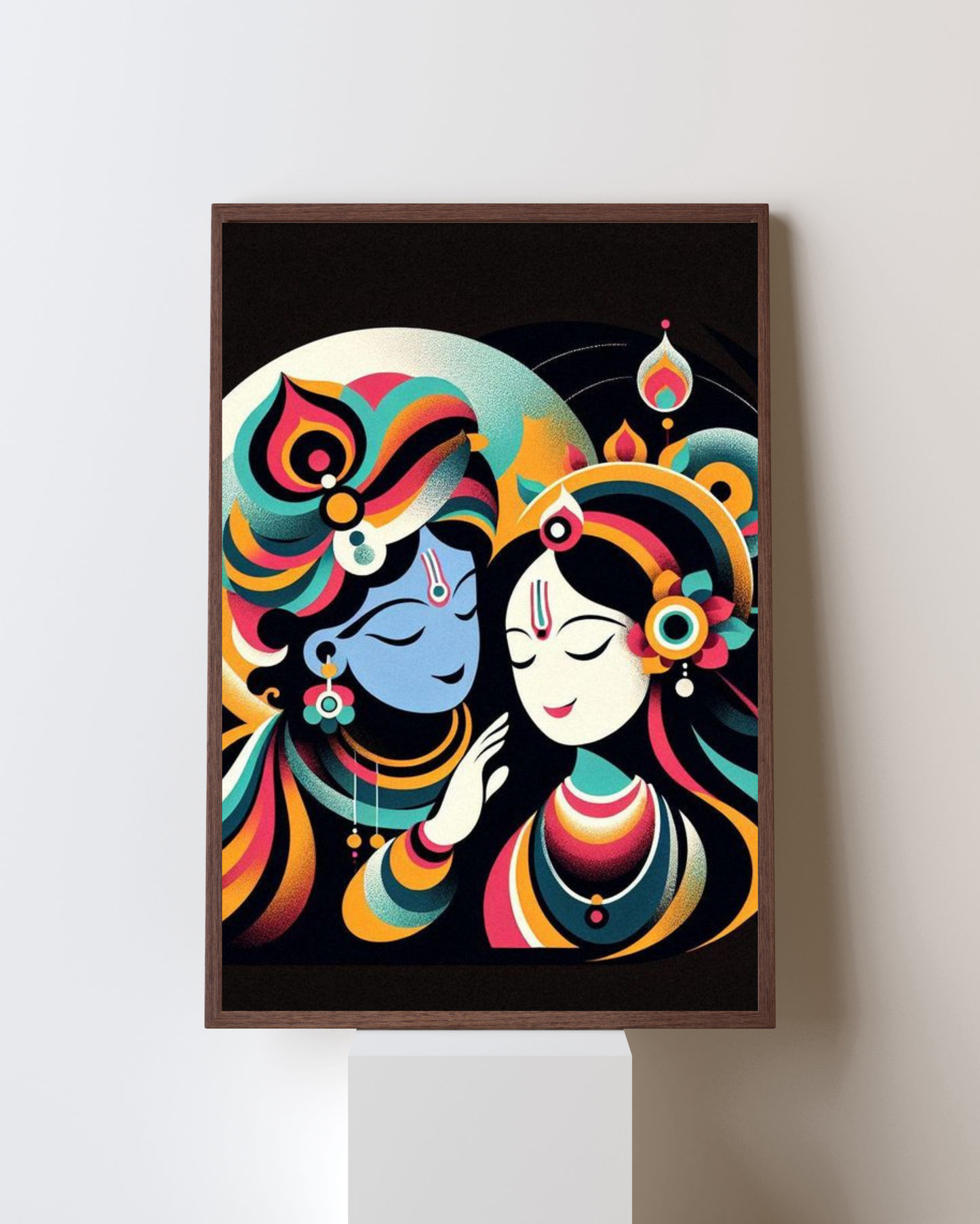 Eternal Love – Radha Krishna Devotional Framed Art