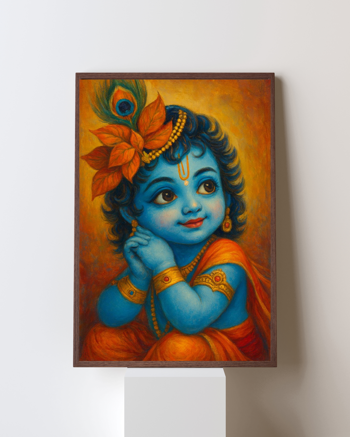 Divine Innocence – Bal Krishna Devotional Framed Art