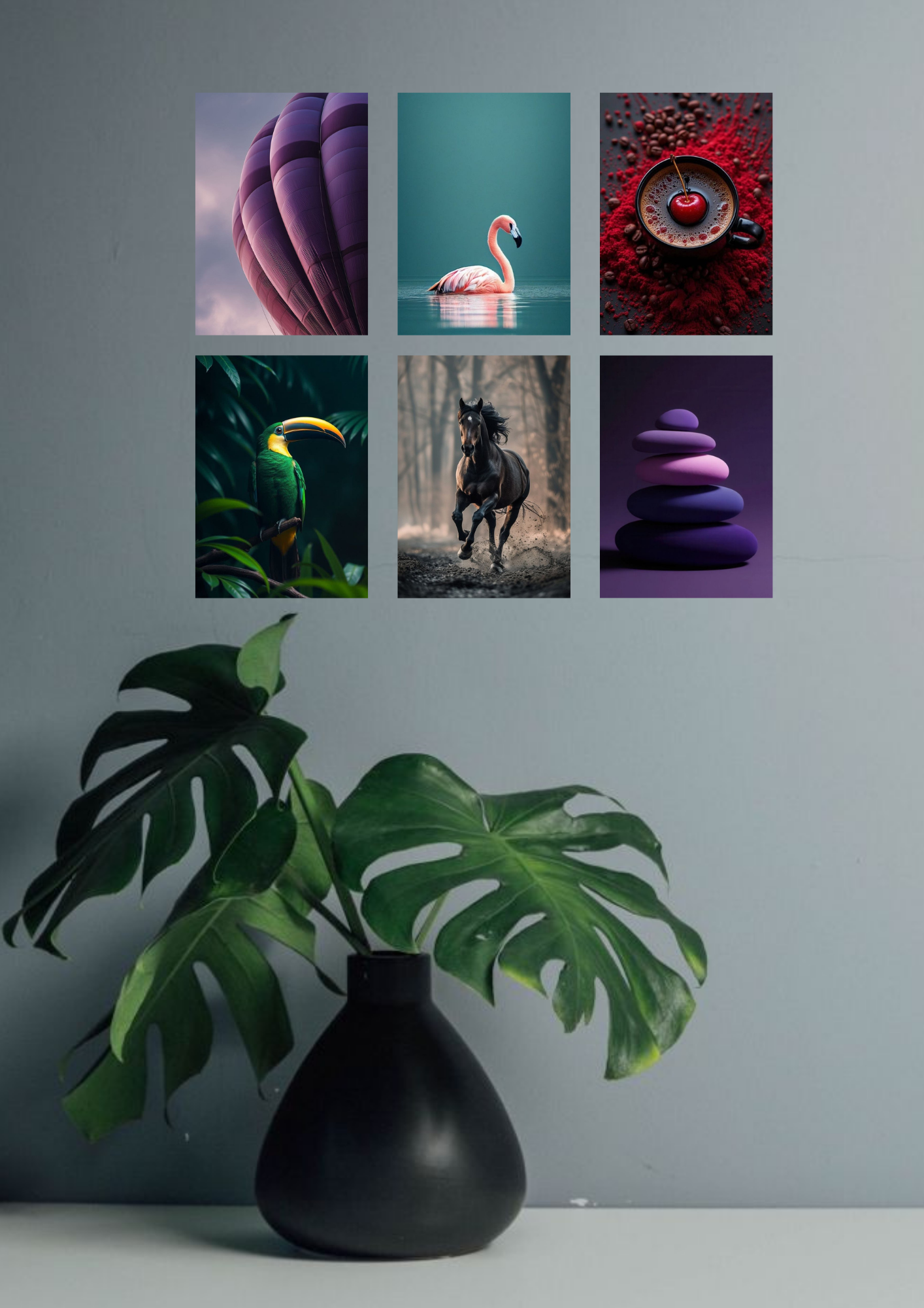 Minimalist Aesthetic Poster Collage – 6 Set | A4 Size | Vibrant Harmony Wall Art Collection