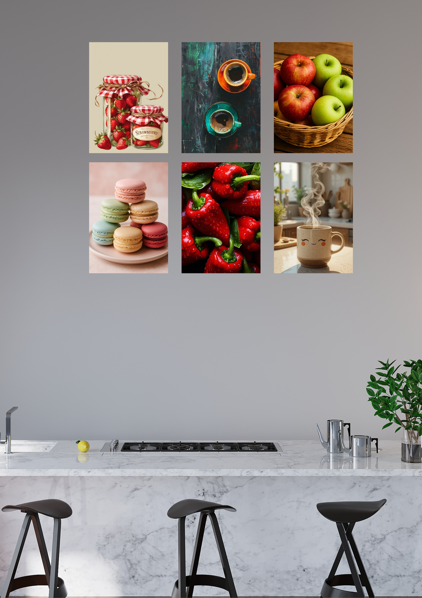 Kitchen Delight Poster Set – 6 Collage Posters (A4 Size)
