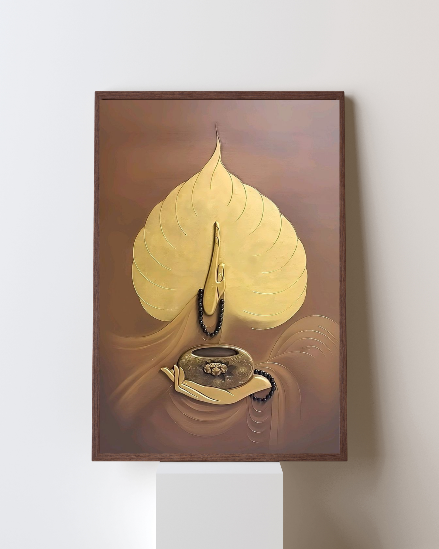Golden Tranquility – Spiritual Buddha-Inspired Wall Frame
