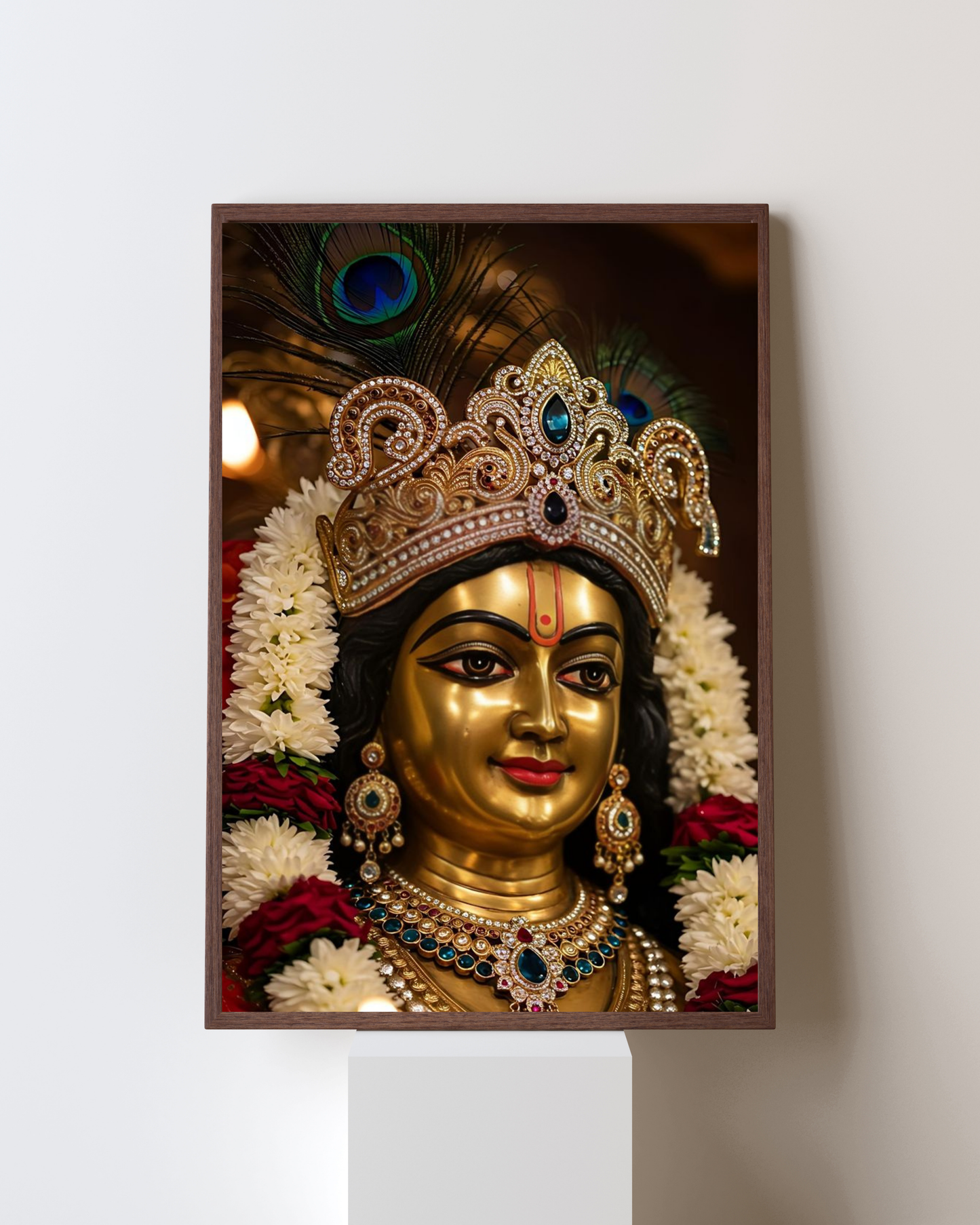 Radiant Divinity – Goddess Lakshmi Golden Aura Framed Wall Art