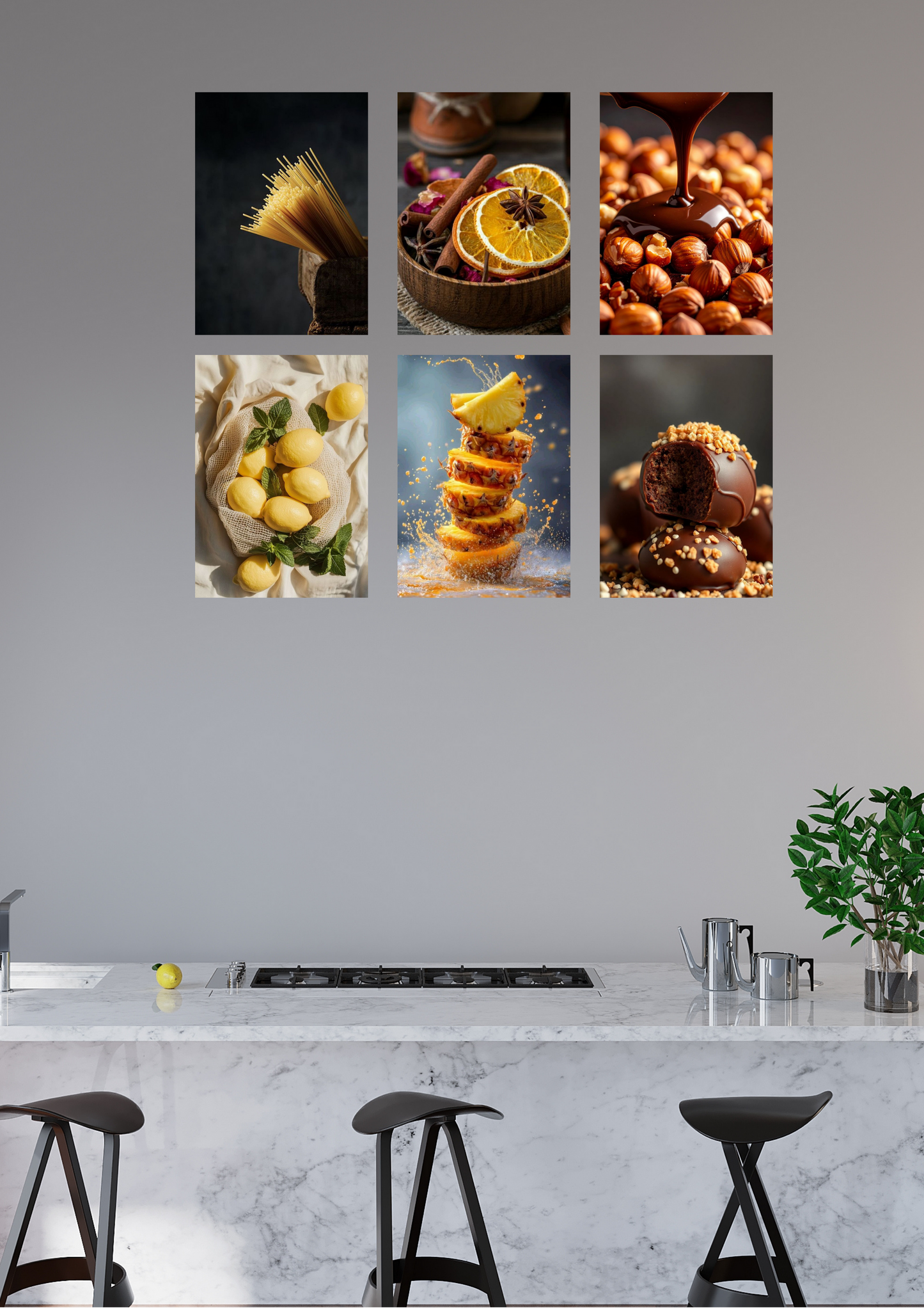Kitchen Delights Poster Set – 6 Pack (A4 Size)