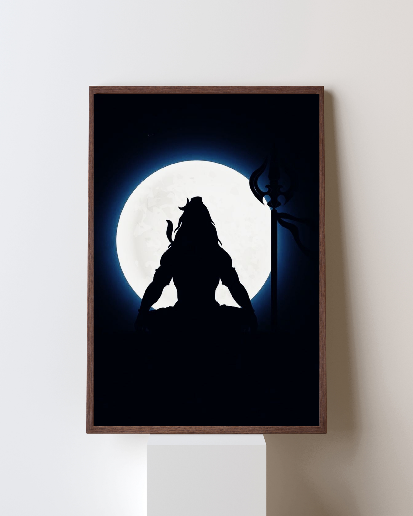 Mahadev Under the Moonlight – Lord Shiva Meditation Wall Frame