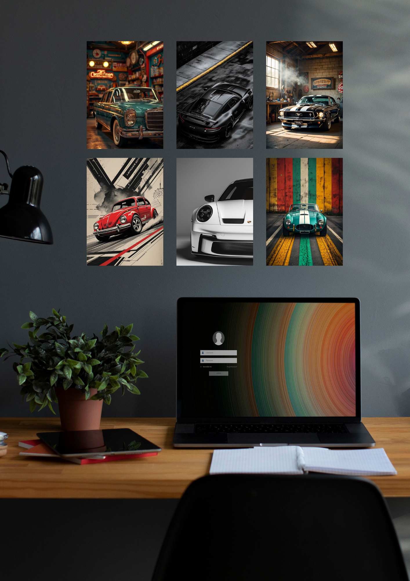Cars Collage 6-Set Posters – Premium A4 Wall Art Collection