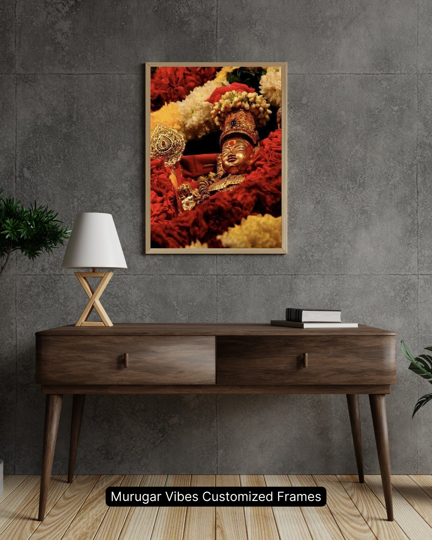 Murugar Vibes Customized Frame – Divine Murugan with Floral Garland