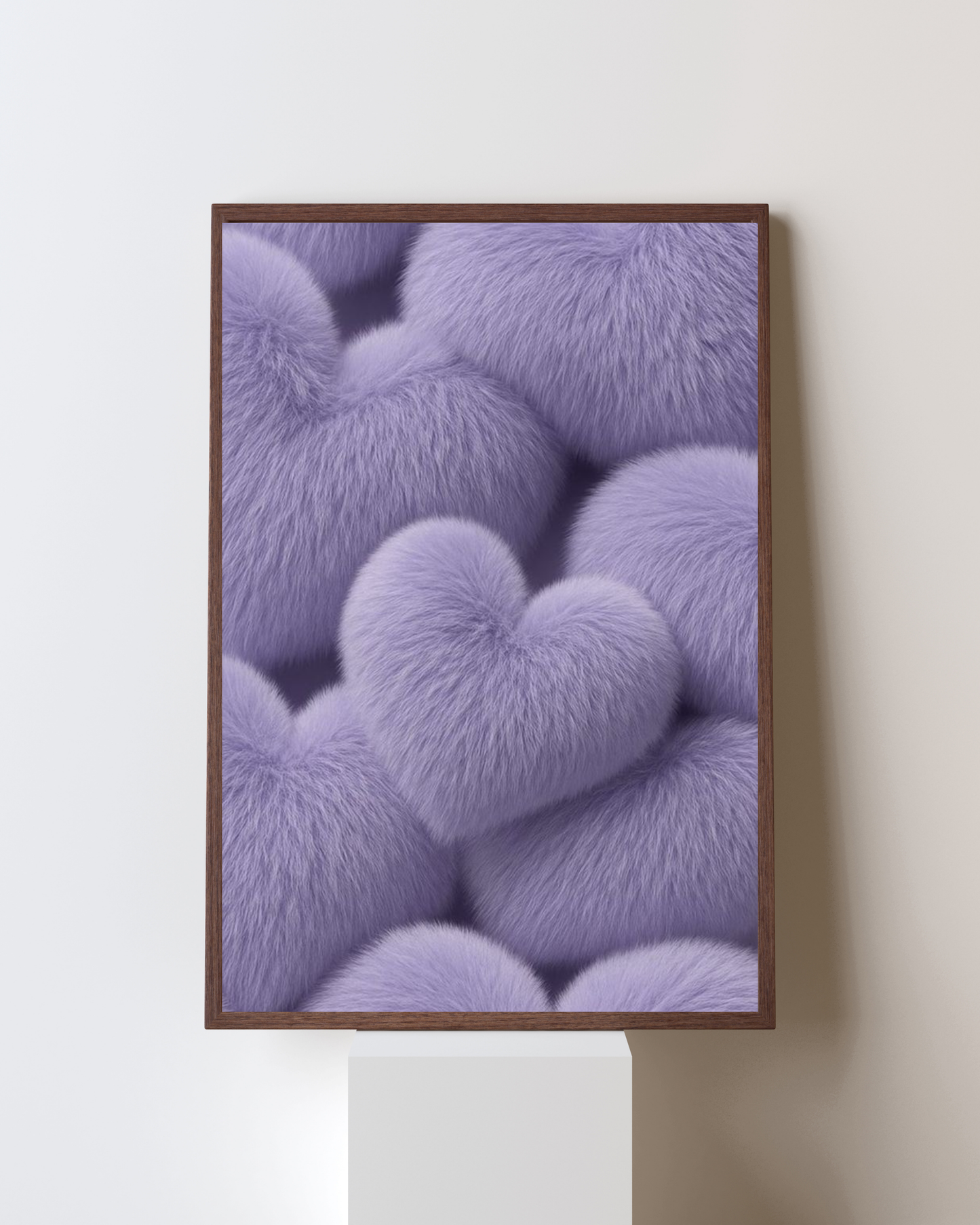 Lilac Love – Fluffy Heart Aesthetic Wall Art | Minimal Pastel Decor Frame