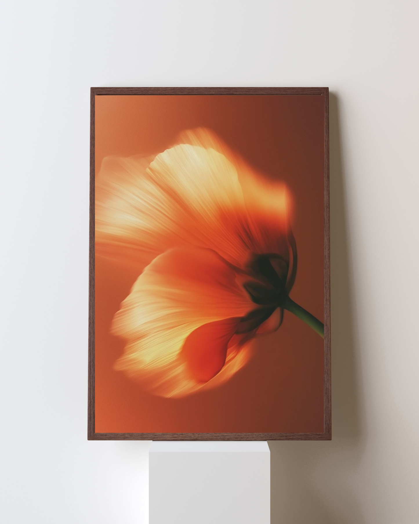 Blooming Frame – Ember Bloom Floral Wall Art | Warm Minimalist Elegance