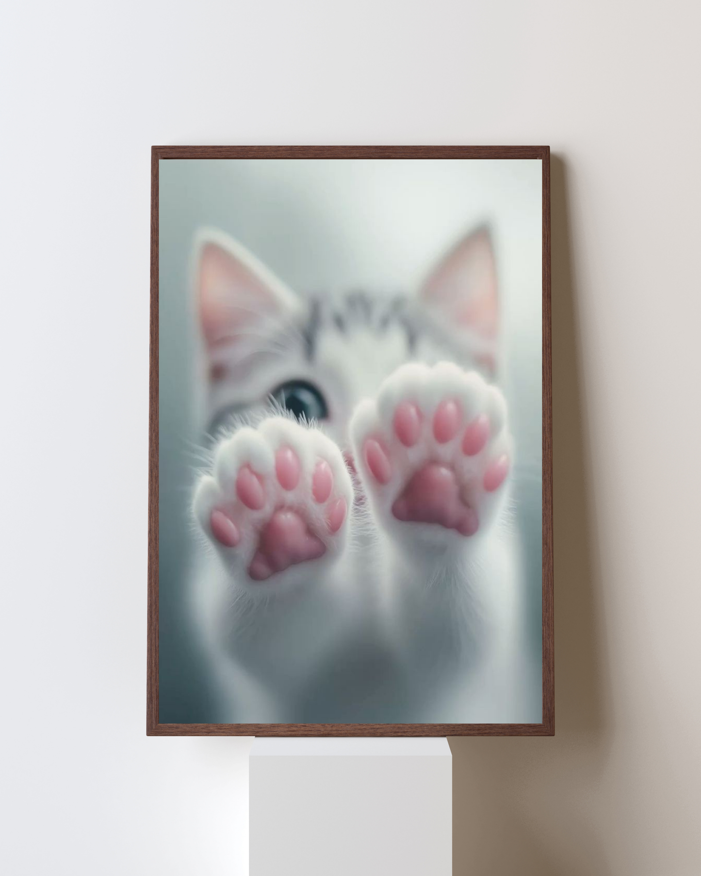 Tiny Paws – Cute Kitten Paw Print Wall Frame