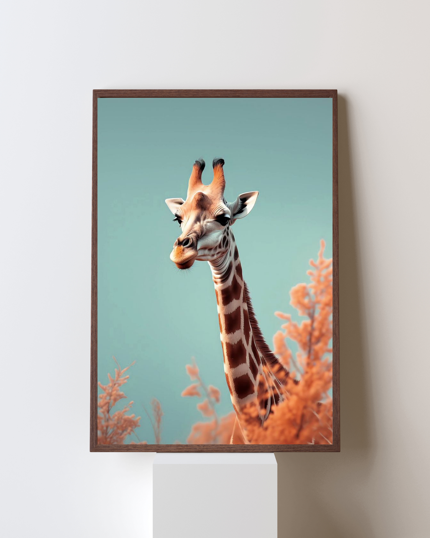Golden Safari – Giraffe Portrait Wall Art | Playful Nature Aesthetic Frame