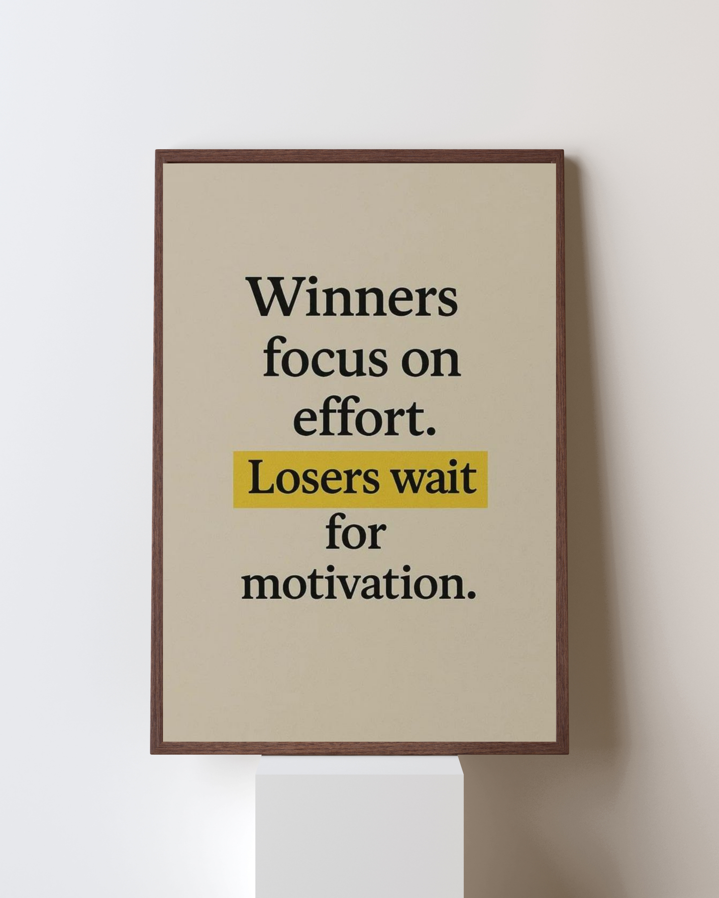 “Winners Focus on Effort” Motivational Quote Poster | Minimalist Inspiring Wall Art