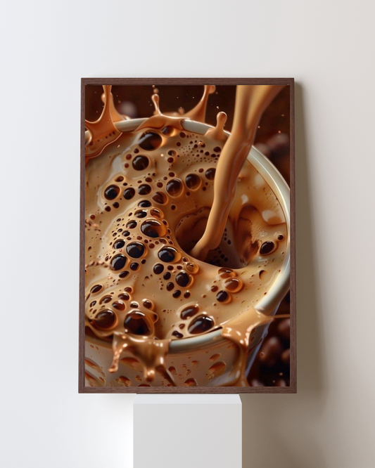 Mocha Splash – Coffee Art Print for Kitchen & Café Decor