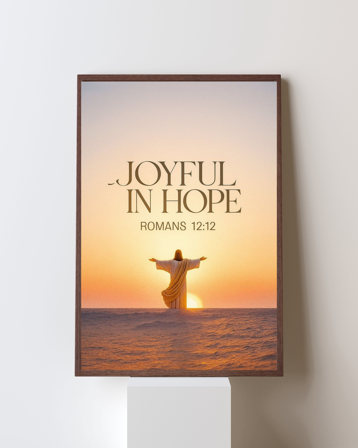 Joyful in Hope – Romans 12:12 Scripture Wall Art | Christian Inspirational Frame