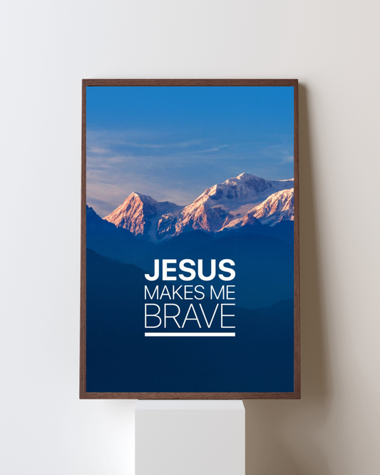 Jesus Makes Me Brave – Christian Wall Art | Faith & Courage Inspirational Frame