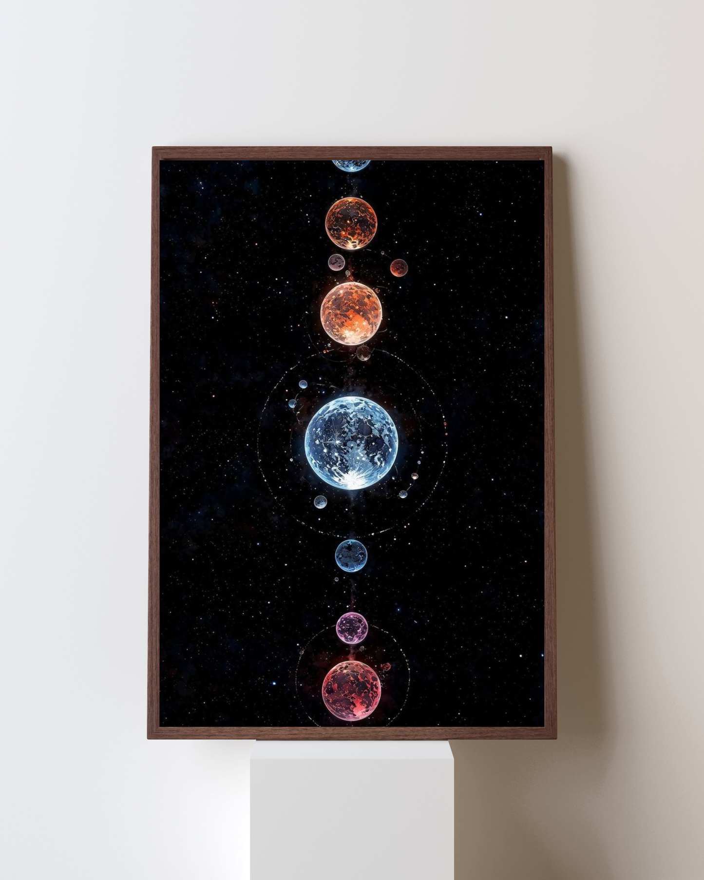 Cosmic Alignment – Abstract Galaxy Planets Wall Art Frame