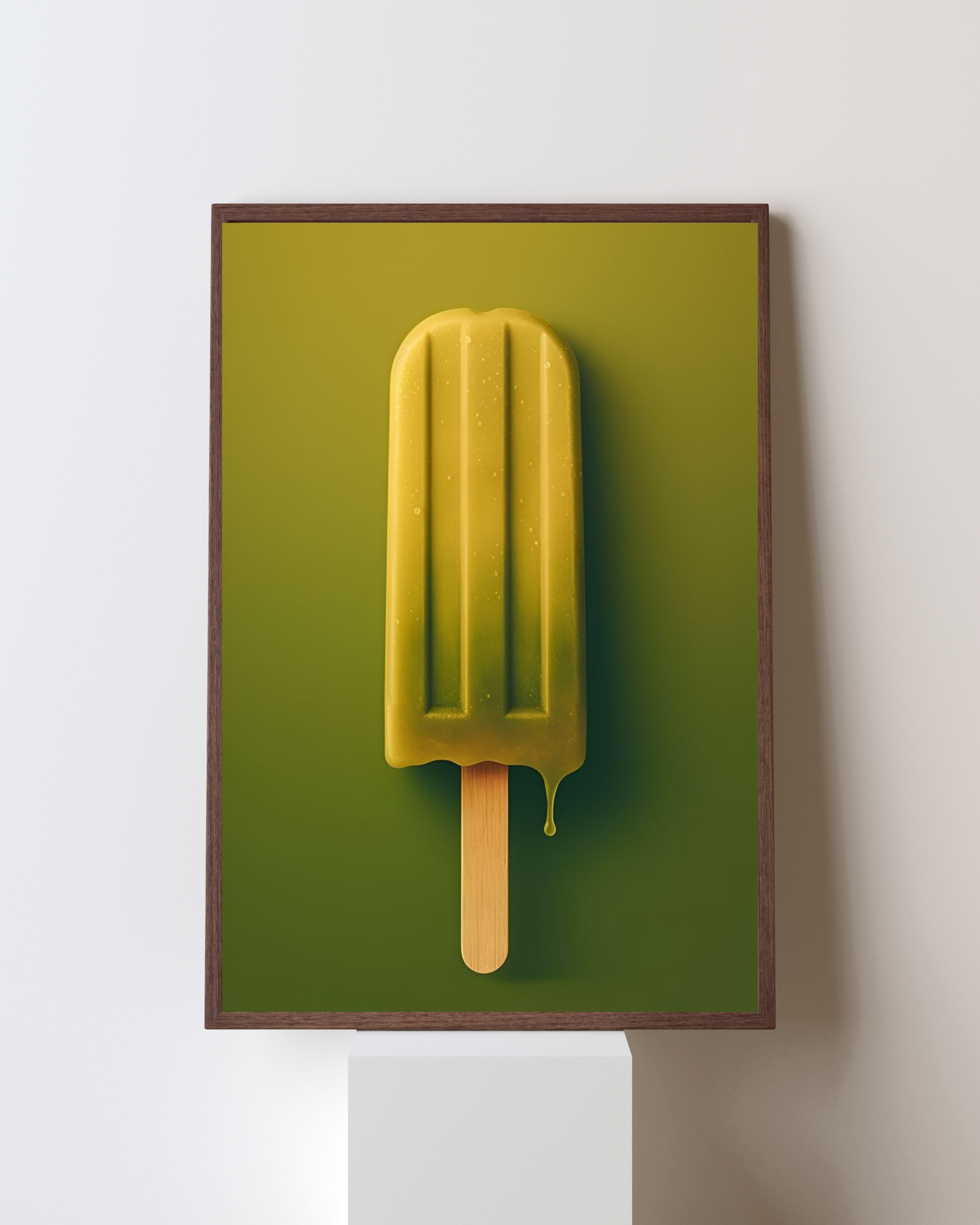 Citrus Pop – Minimal Yellow Popsicle Wall Art | Modern Aesthetic Frame
