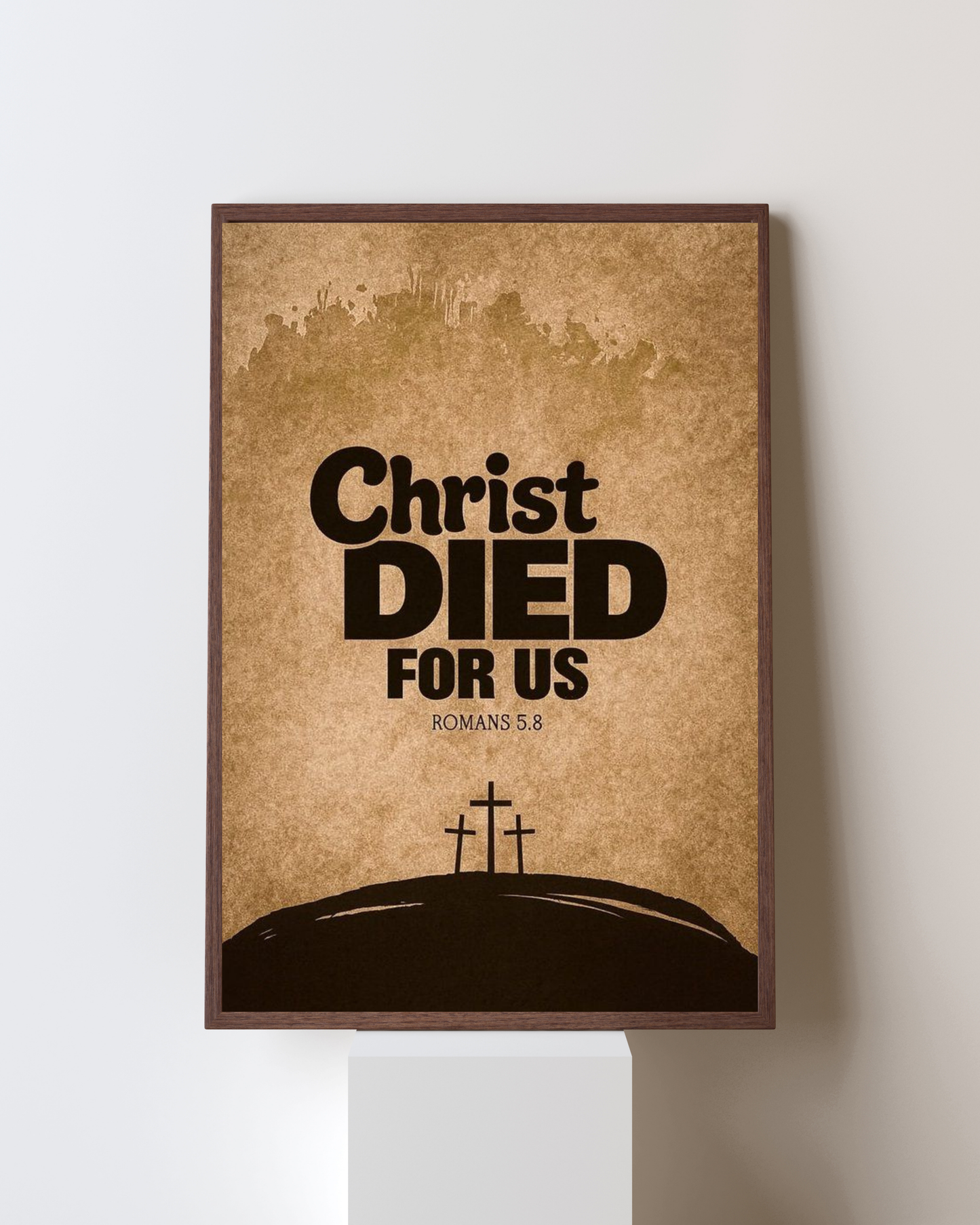 Christ Died for Us – Romans 5:8 | Christian Wall Art of Faith & Redemption