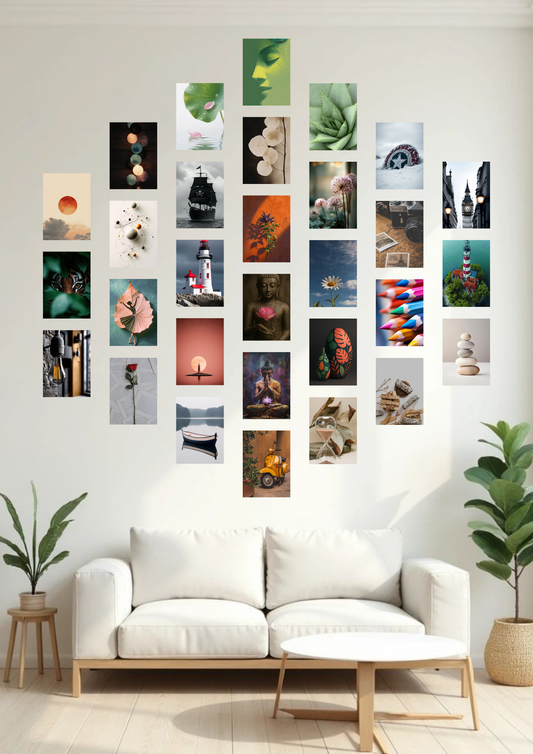 Aesthetic Collage 30 Set Posters – A6 Size | Nature, Minimal & Artistic Wall Decor Collection