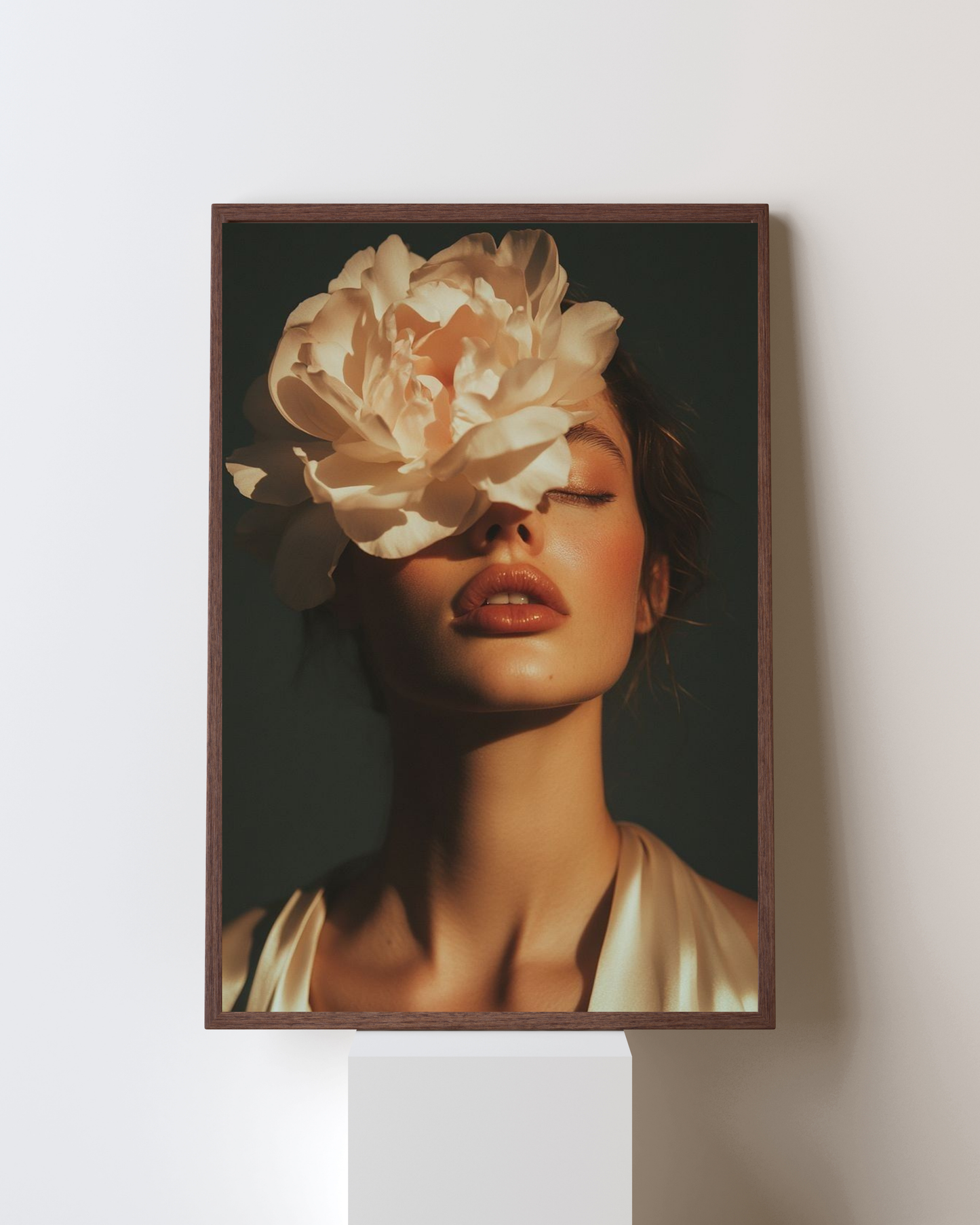 Blooming Grace – Aesthetic Portrait Wall Art | Minimal Feminine Floral Frame