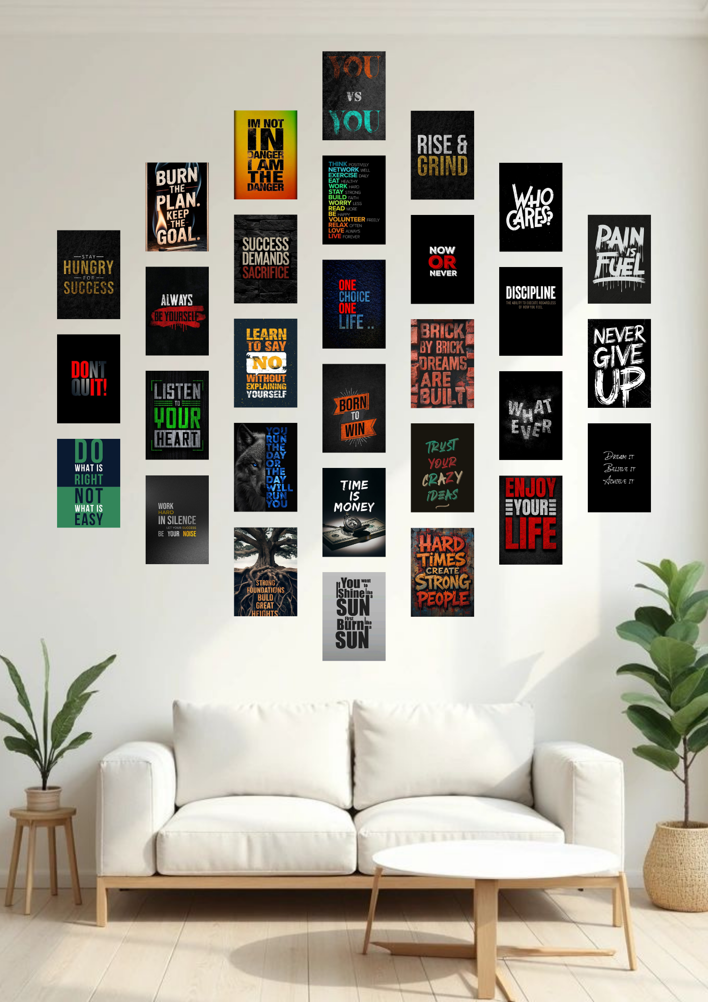 Motivational Collage Poster Set – 30 A6 Wall Prints | Inspire & Achieve Collection