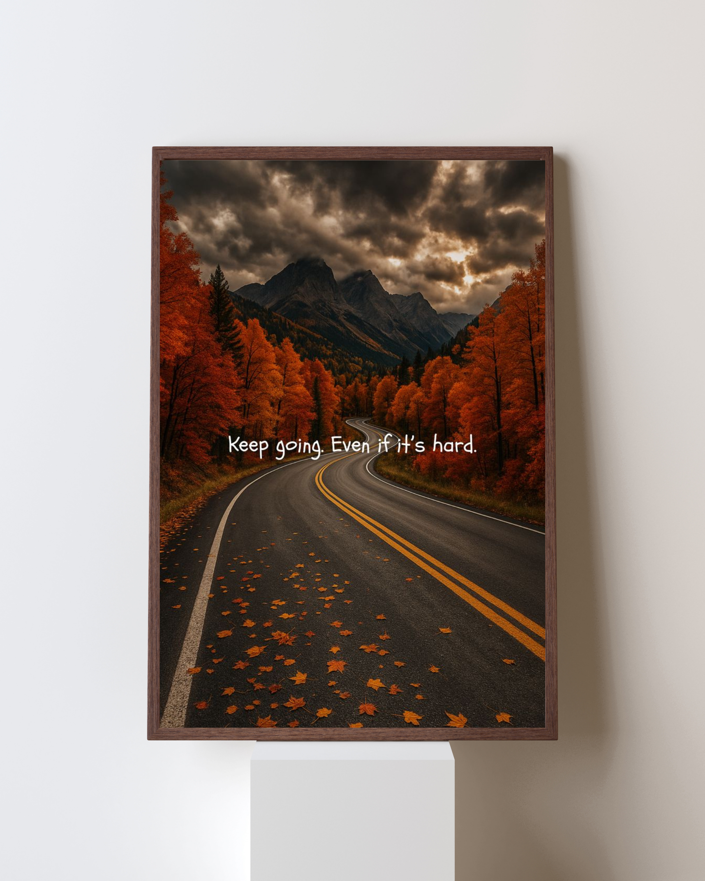 Keep Going – Autumn Road Motivational Wall Art Print