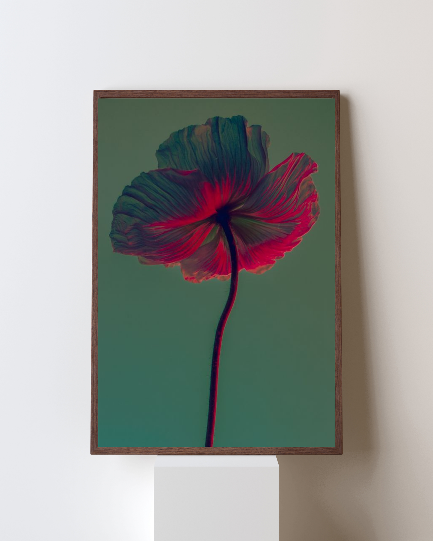 Crimson Bloom – Abstract Floral Wall Art Frame