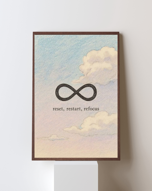 Reset, Restart, Refocus – Infinity Symbol Motivational Wall Art