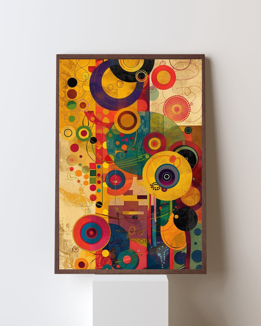 Cosmic Geometry – Abstract Circles Wall Frame