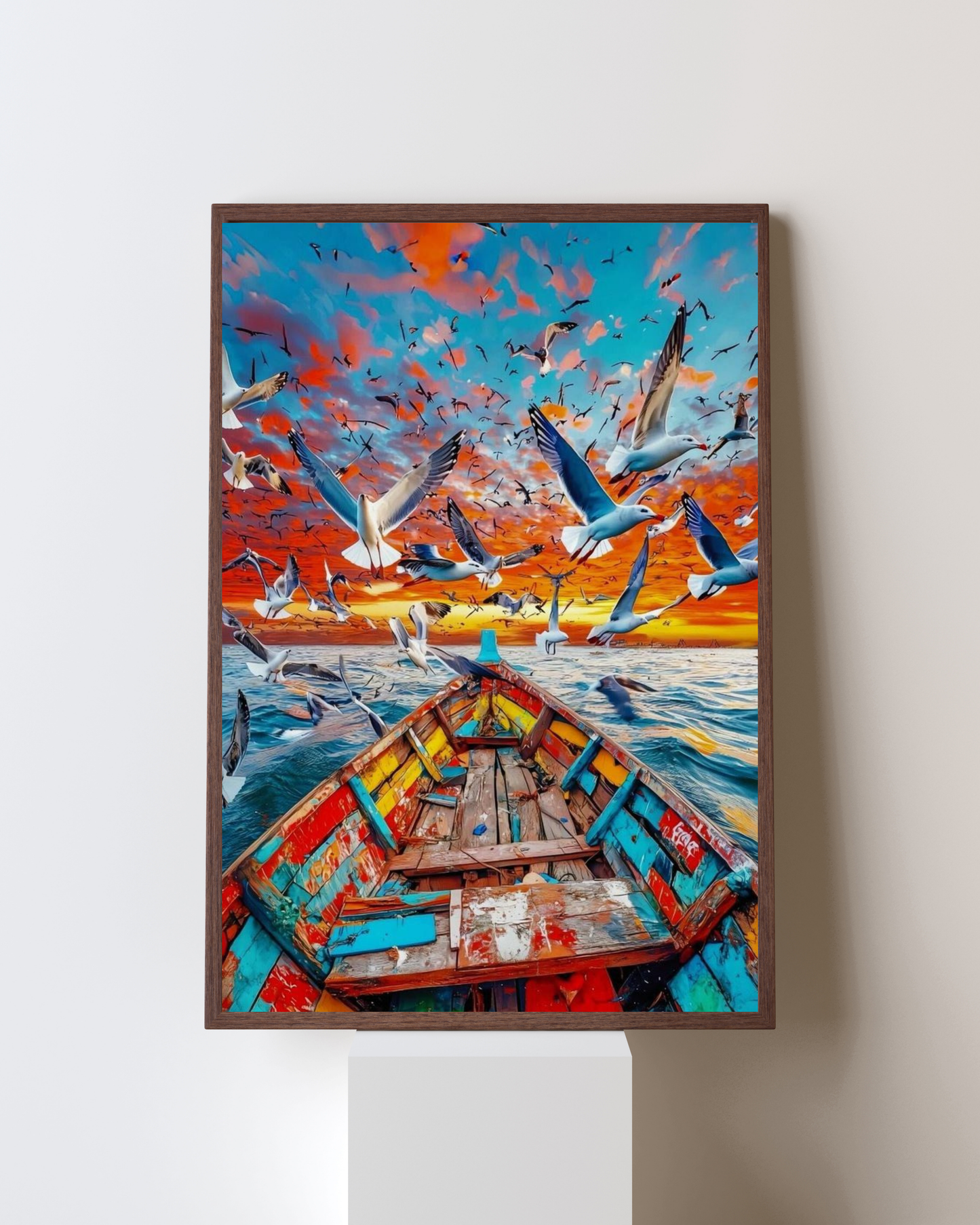 "Flight of Freedom – Pop Art Seascape Frame"