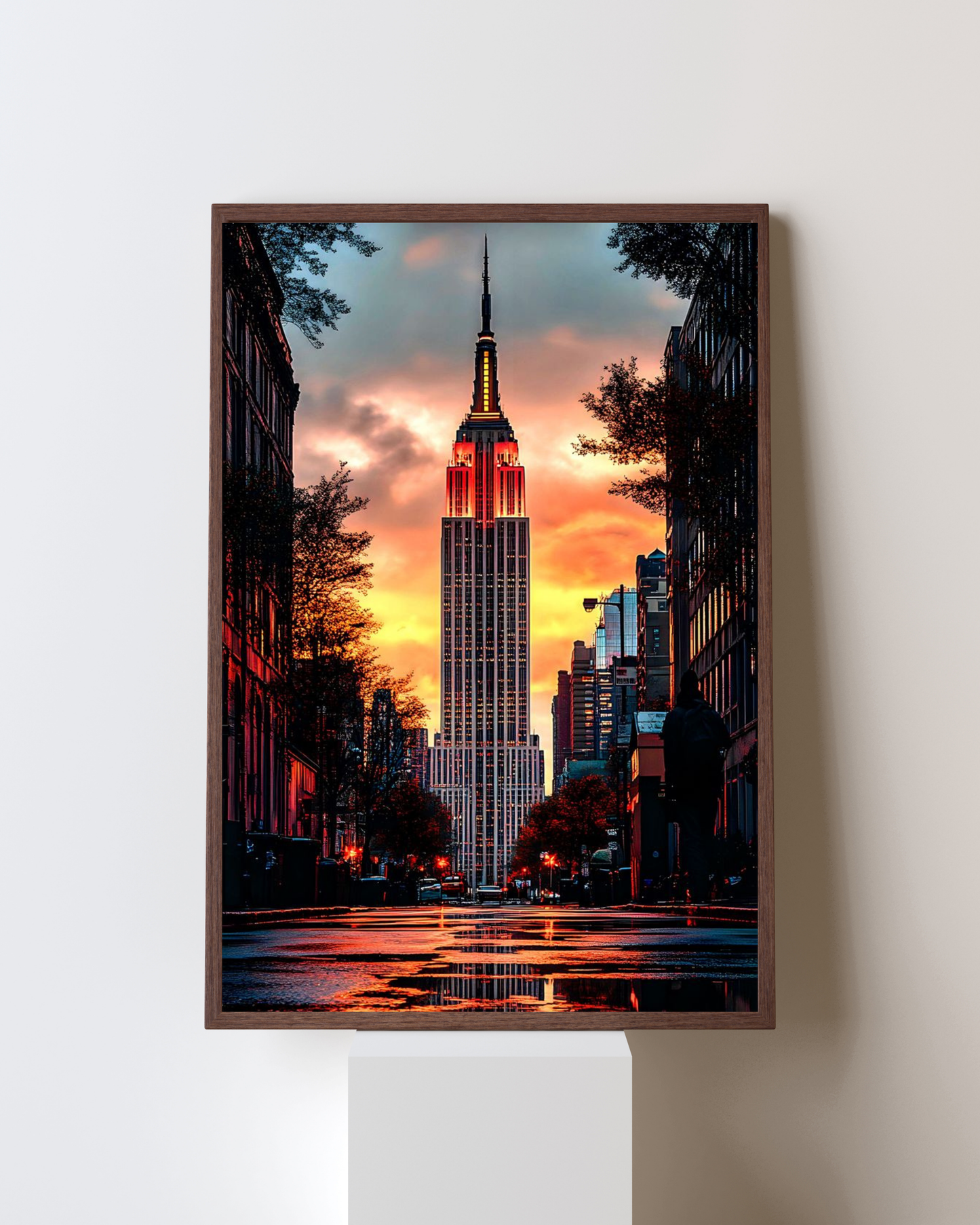 City Lights – Empire State Building Sunset Wall Art | Urban Skyline Aesthetic Frame
