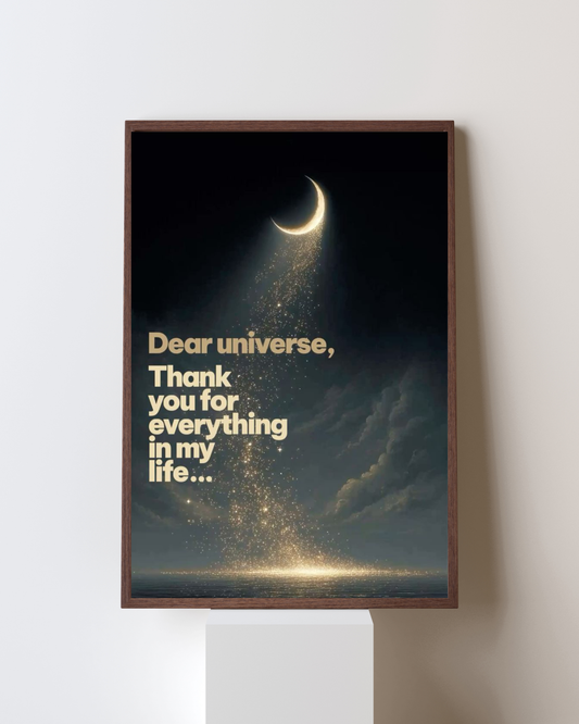 Dear Universe – Gratitude Manifestation Moonlit Wall Art
