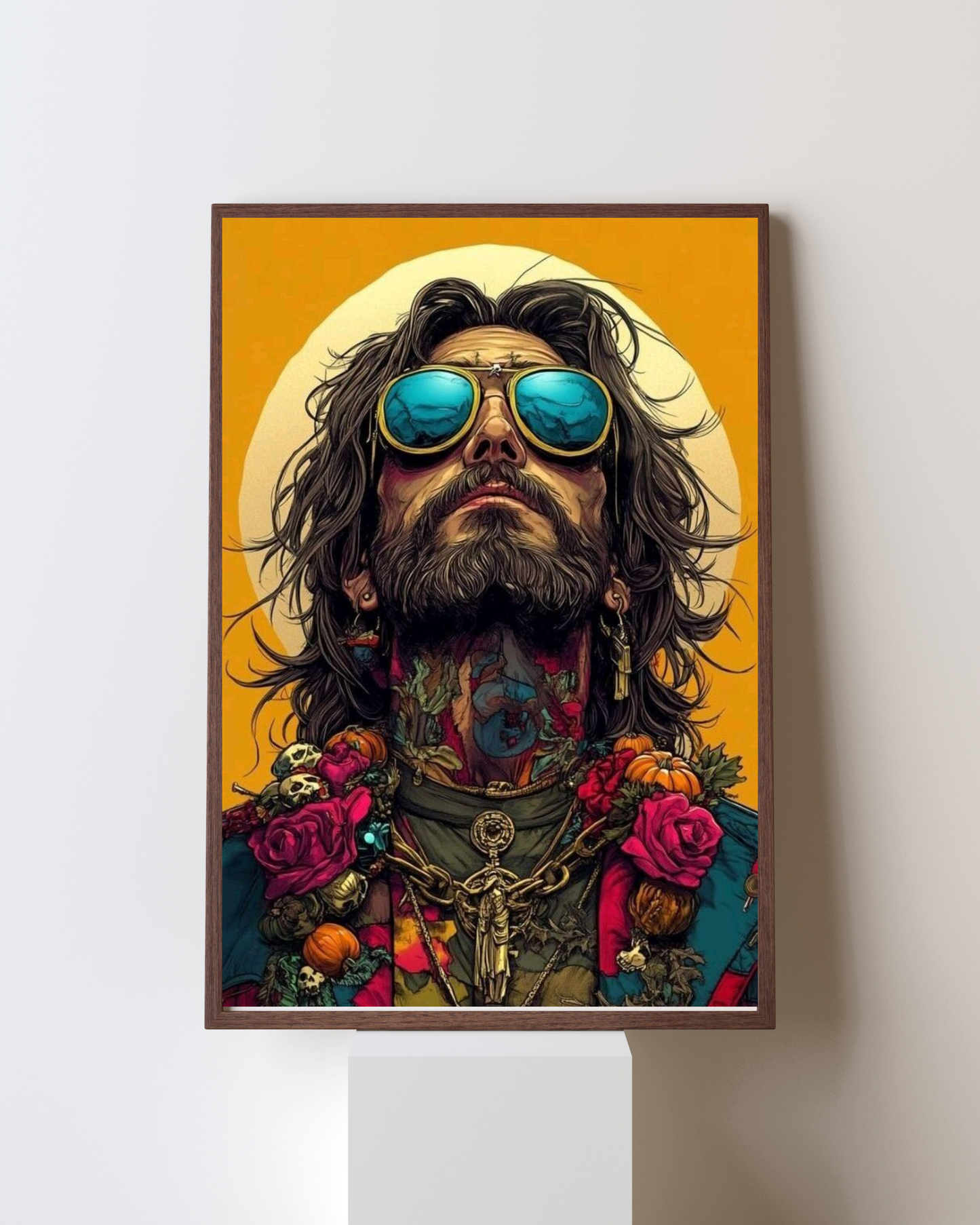 “Neon Saint: Urban Icon Portrait Frame”