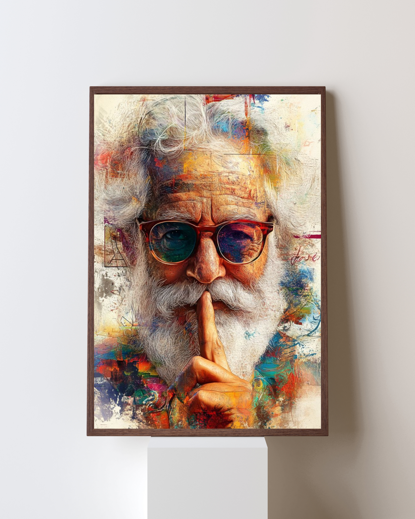 “Silent Wisdom – Pop Art Portrait Frame”