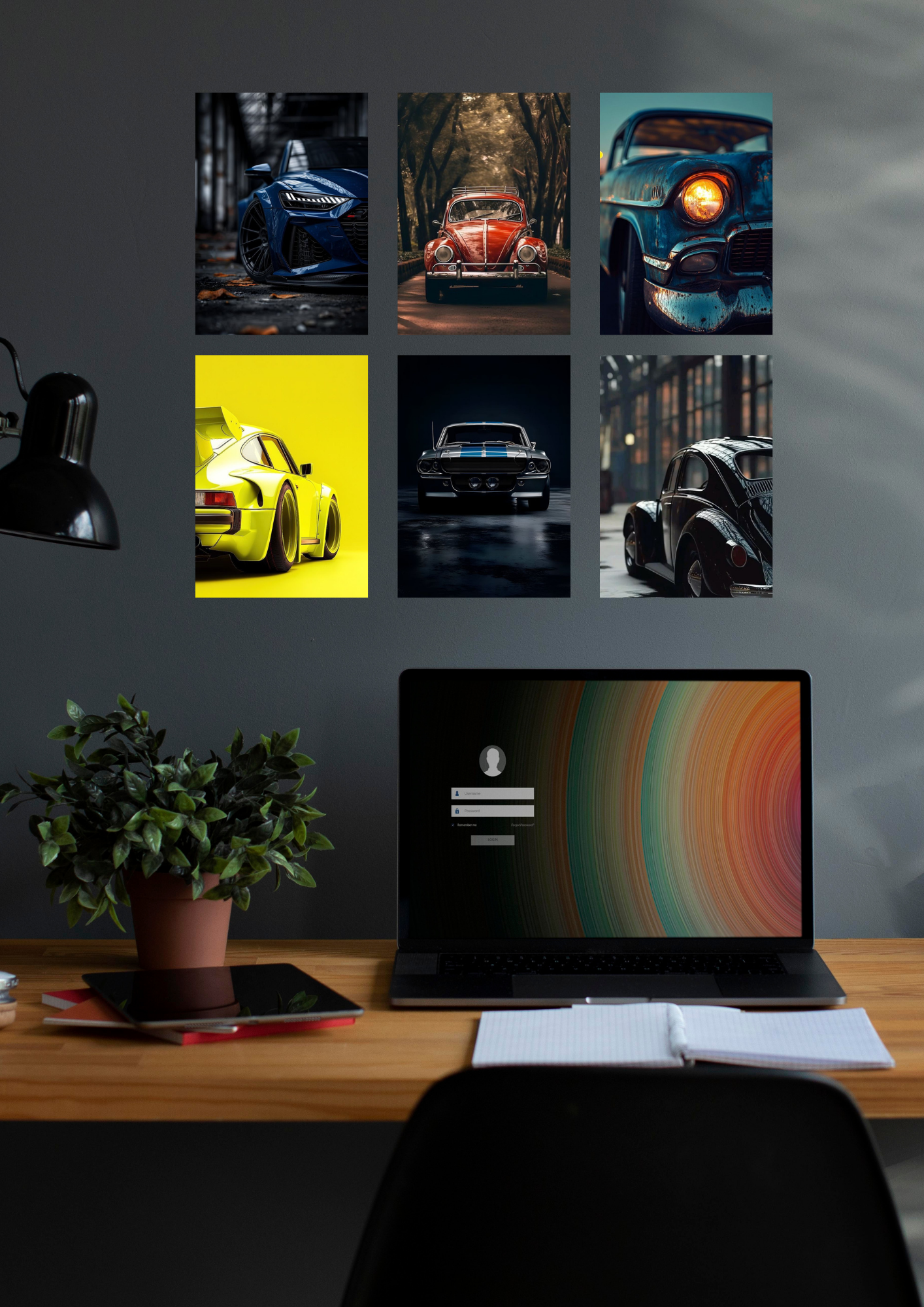 Automotive Aesthetic Wall Collage – Cars Set of 6 (A4 Size)