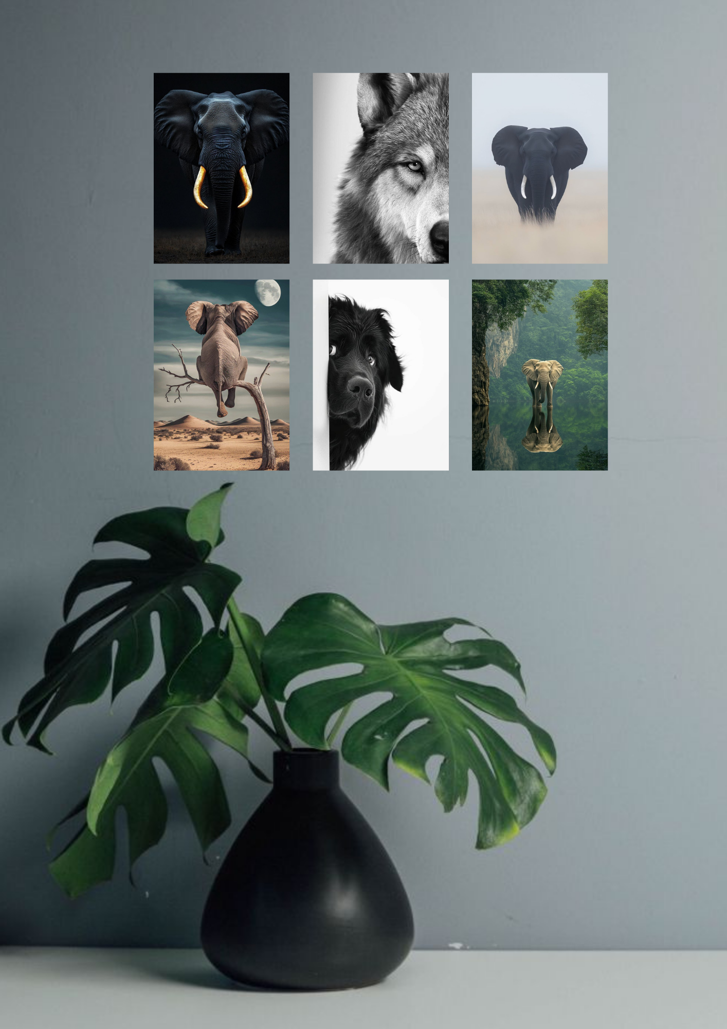Aesthetic Wildlife Collage 6 Set Posters – A4 Size | Animal & Nature-Inspired Minimal Wall Art Prints