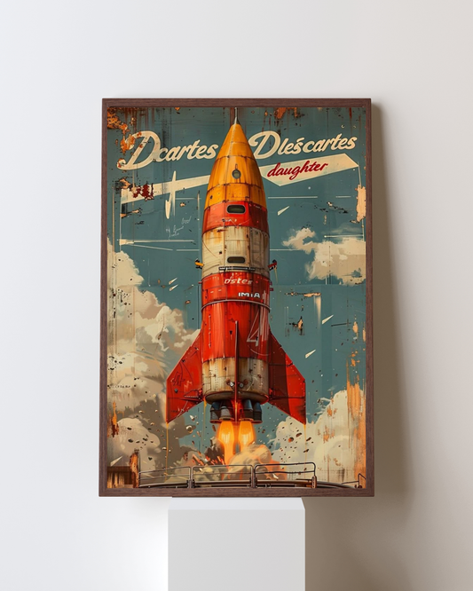 “Retro Rocket Launch – Pop Culture Space Frame”