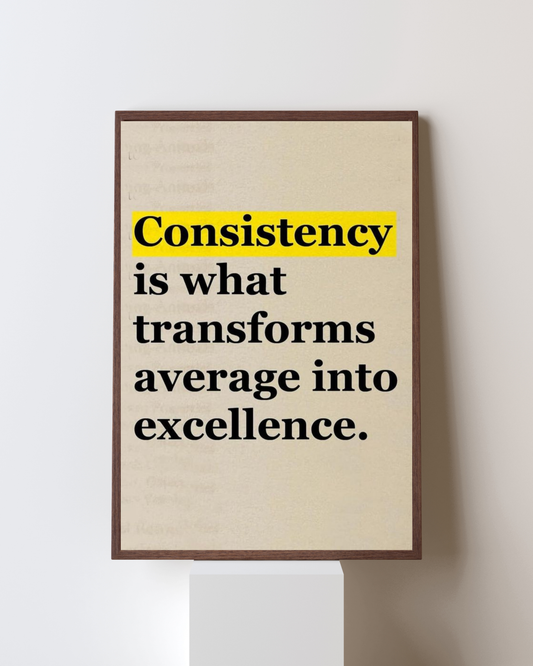 “Consistency” Motivational Quote Poster – Transform Excellence Wall Art