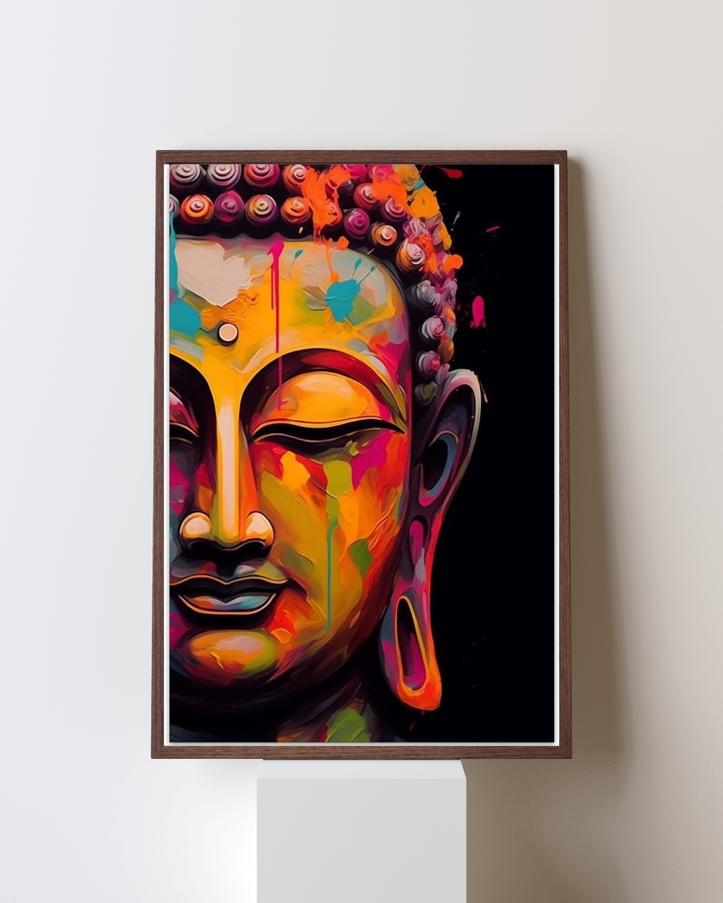 Vibrant Buddha Serenity – Modern Abstract Spiritual Wall Frame