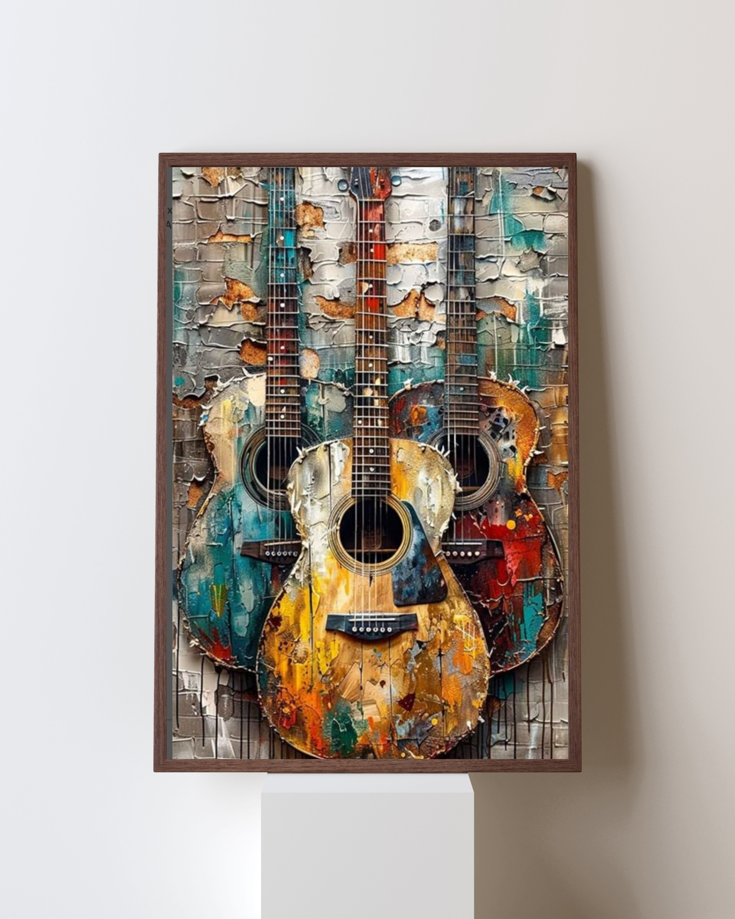 Colorful Acoustic Guitars Pop Art Frame