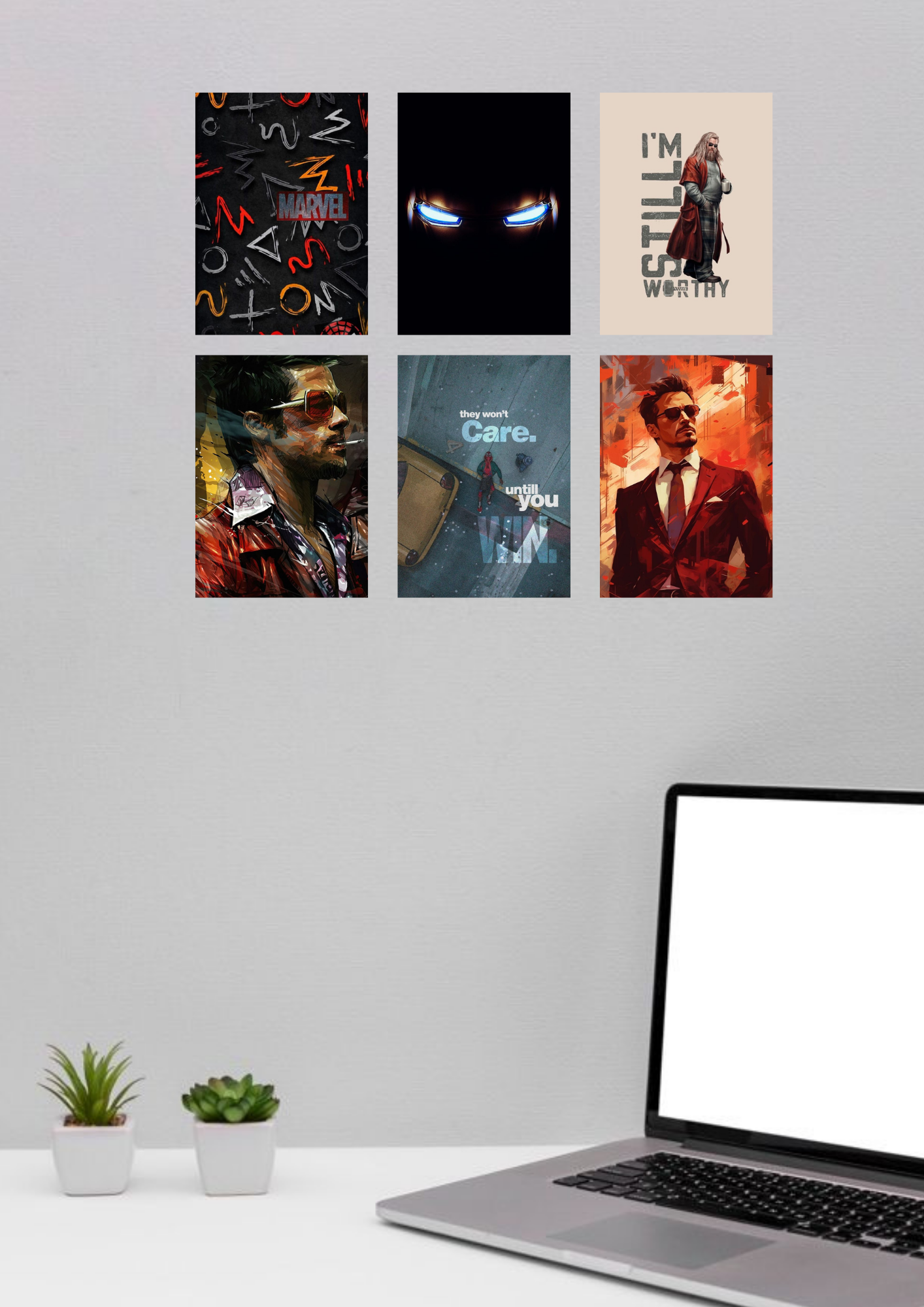 Marvel Edition Poster Collage – 6 Set | A4 Size | Heroic Vision Wall Art Collection